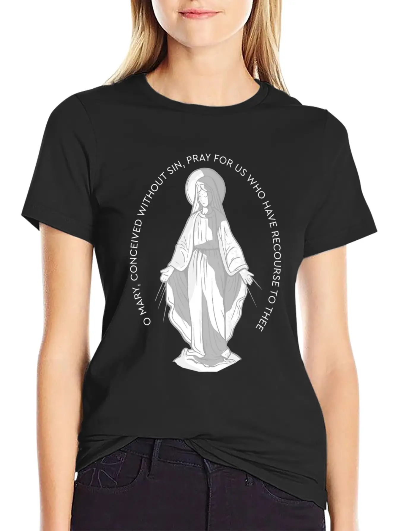 Our Lady Of Grace Medal Mary Catholic F Unisex Casual T-Shirt – Clean Design For Daily Comfort