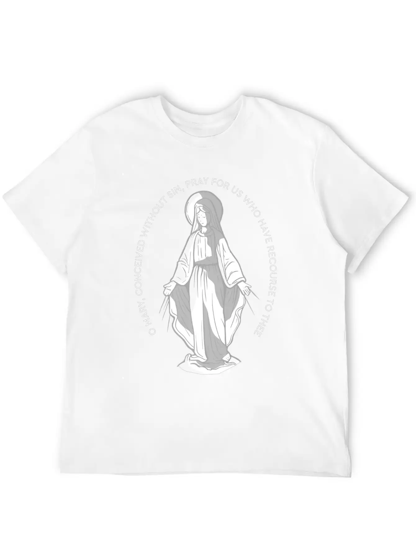 Our Lady Of Grace Medal Mary Catholic F Unisex Casual T-Shirt – Clean Design For Daily Comfort
