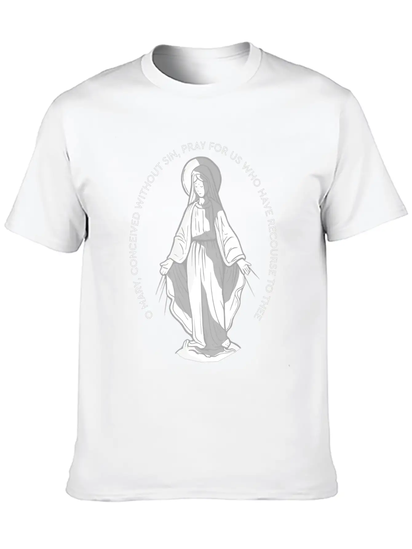 Our Lady Of Grace Medal Mary Catholic F Unisex Casual T-Shirt – Clean Design For Daily Comfort