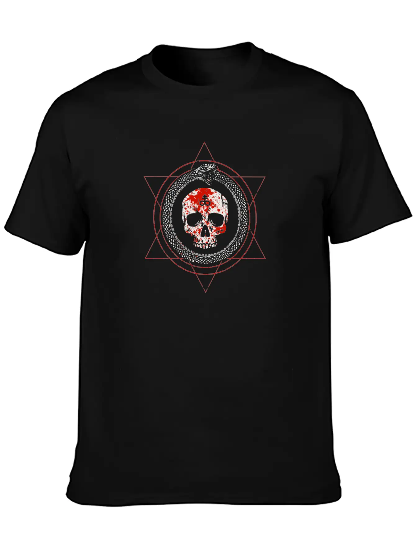 Ouroboros Skull Occult Gothic Goth Baphomet Unisex Casual T-Shirt – Clean Design For Daily Comfort