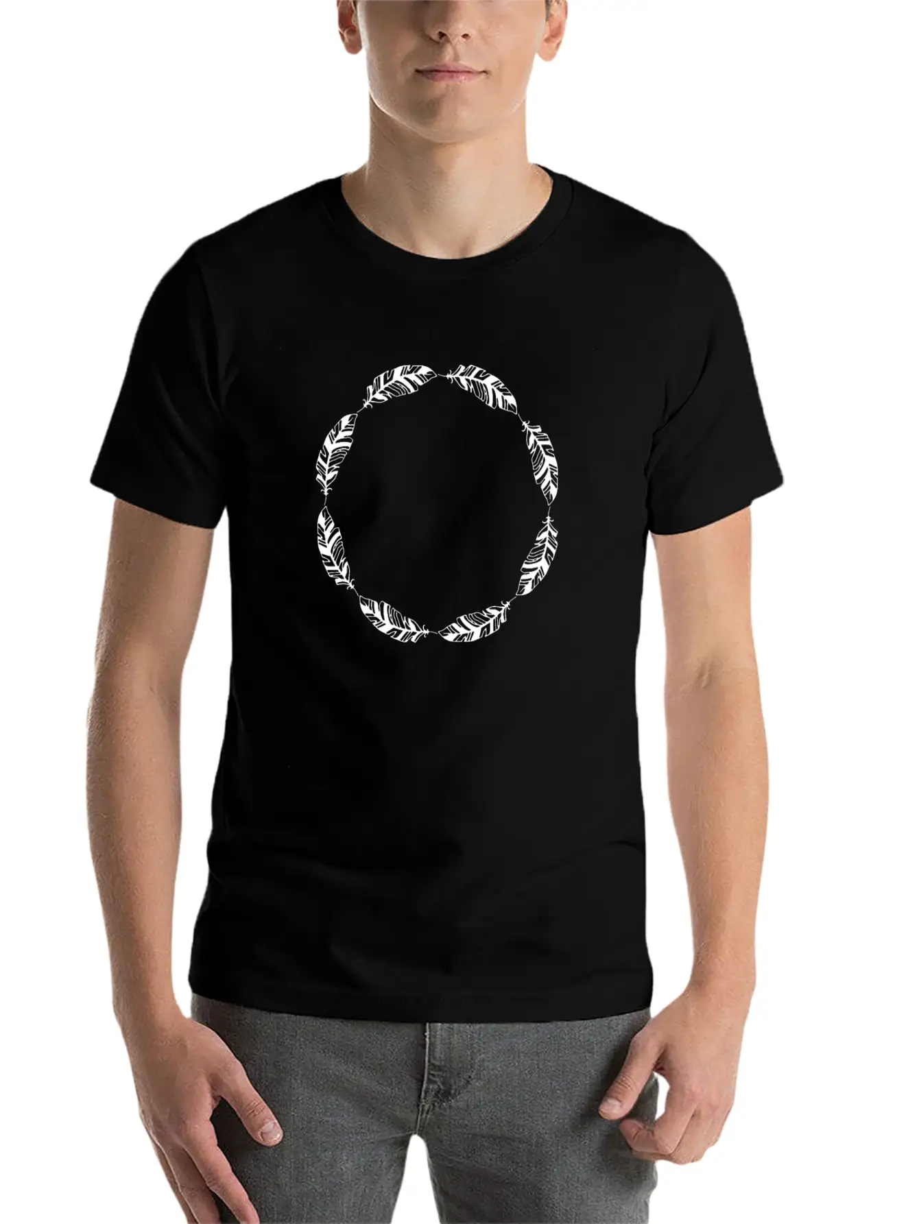 Outline Circle Frame Spring Spring Design Relaxed Everyday Tee – Lightweight And Durable Cotton