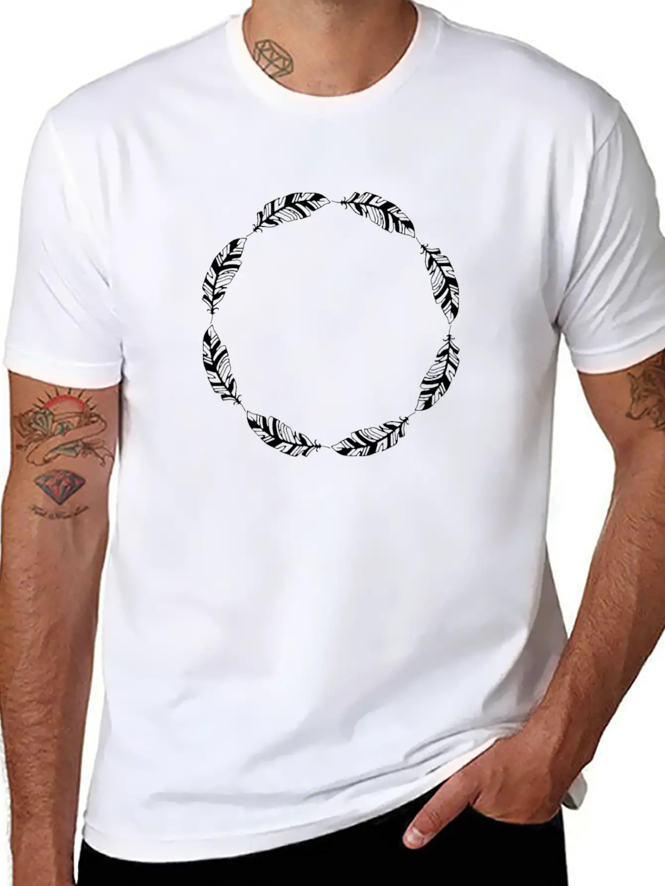 Outline Circle Frame Spring Spring Design Relaxed Everyday Tee – Lightweight And Durable Cotton