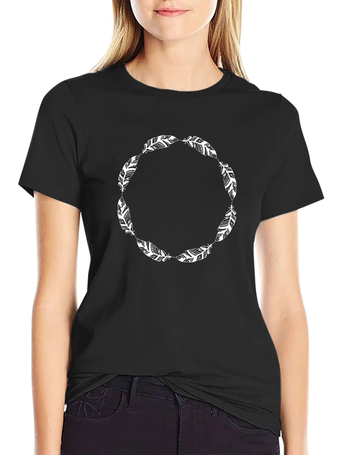 Outline Circle Frame Spring Spring Design Relaxed Everyday Tee – Lightweight And Durable Cotton