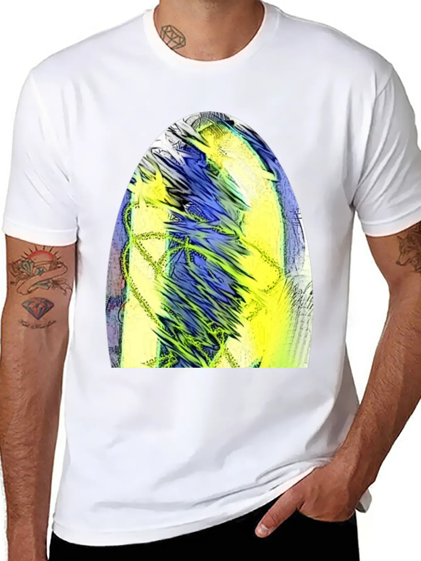 Oval Abstract Soft Cotton Short Sleeve Tee – Unisex Wardrobe Staple