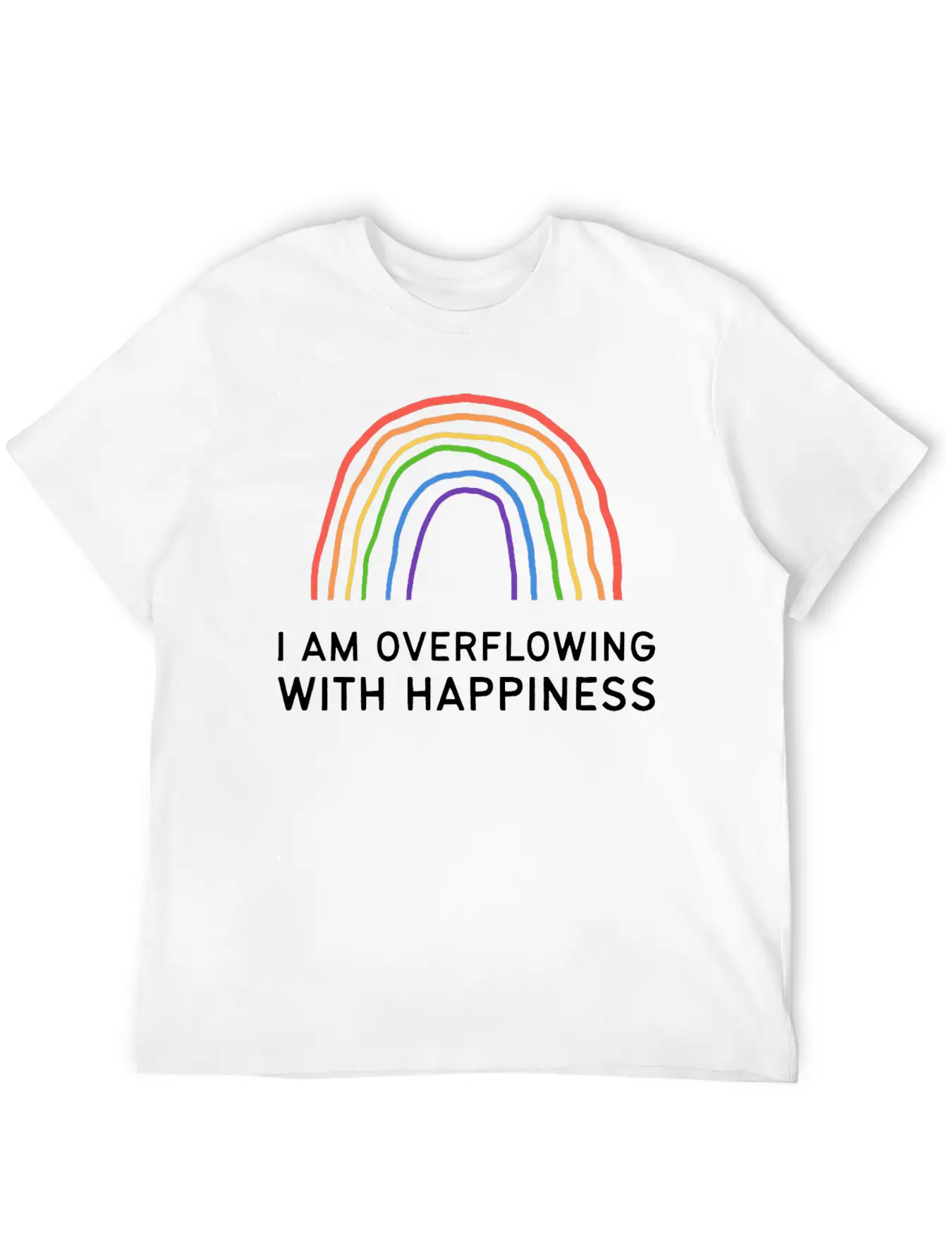 Overflowing With Happiness Happy Person Gift Lightweight Cotton T-Shirt – Daily Comfort Graphic Shirt