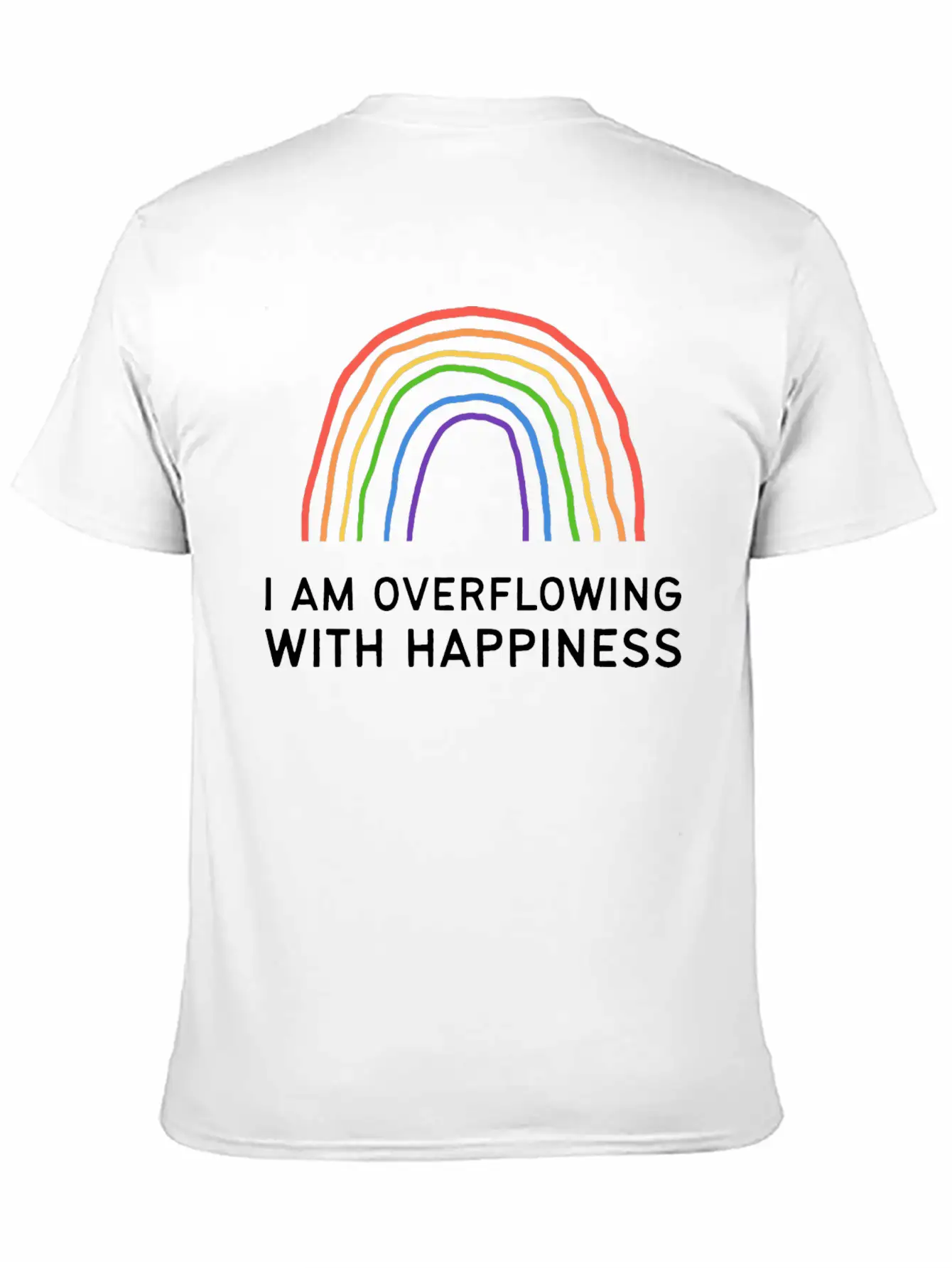 Overflowing With Happiness Happy Person Gift Lightweight Cotton T-Shirt – Daily Comfort Graphic Shirt