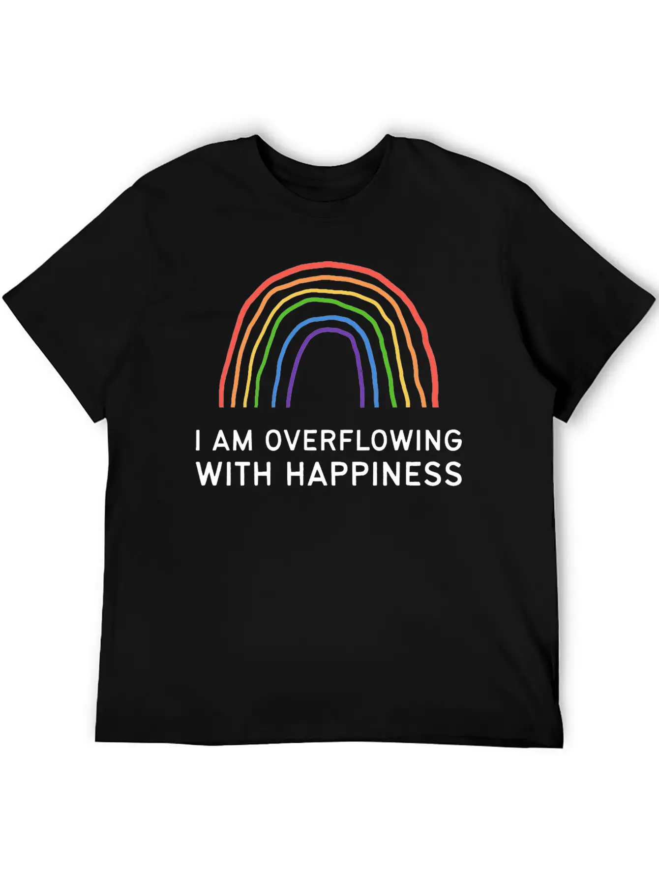Overflowing With Happiness Happy Person Gift Lightweight Cotton T-Shirt – Daily Comfort Graphic Shirt