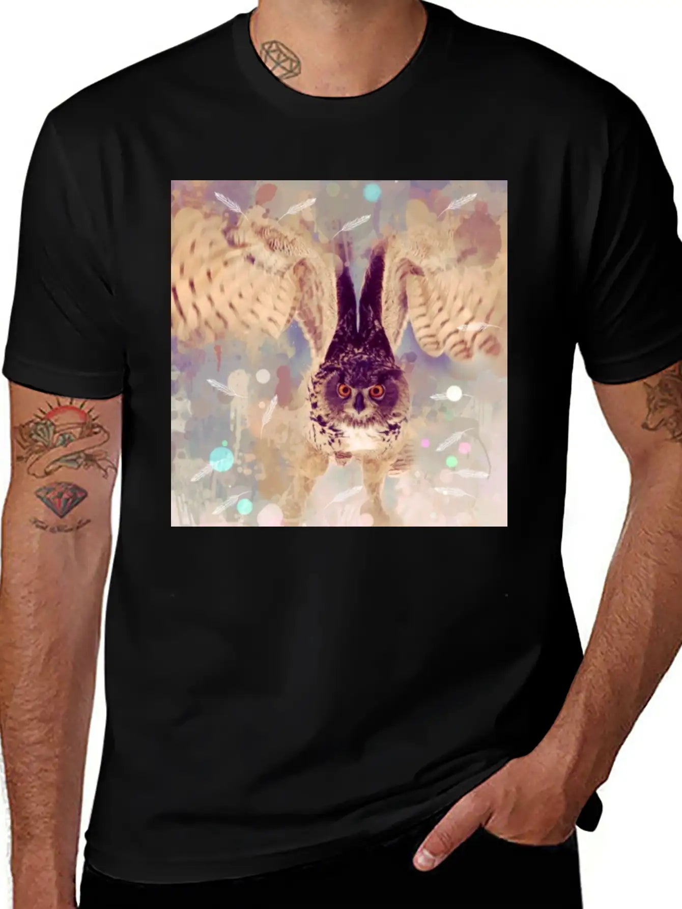 Owl In Flight Relaxed Everyday Tee – Lightweight And Durable Cotton