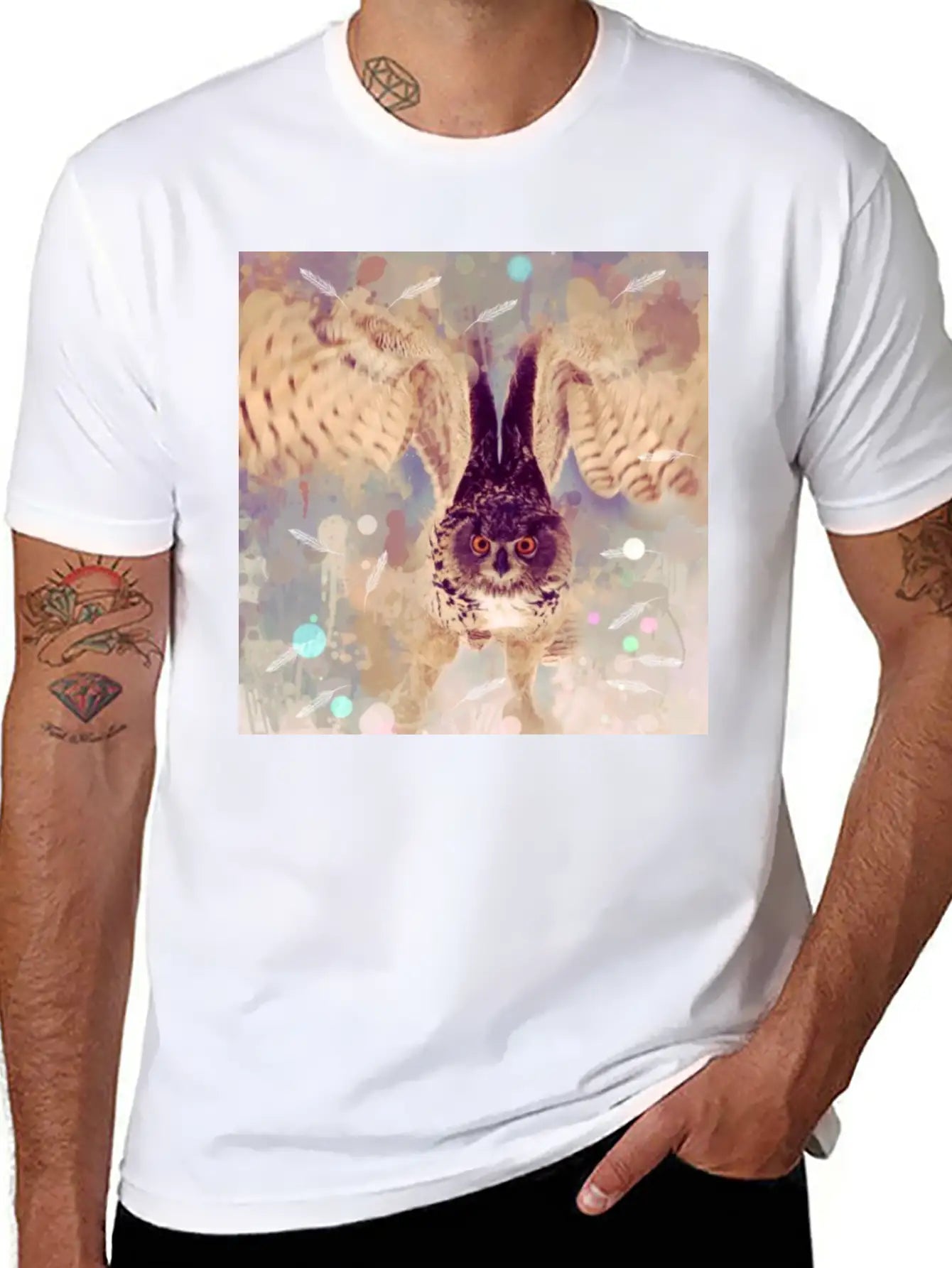 Owl In Flight Relaxed Everyday Tee – Lightweight And Durable Cotton