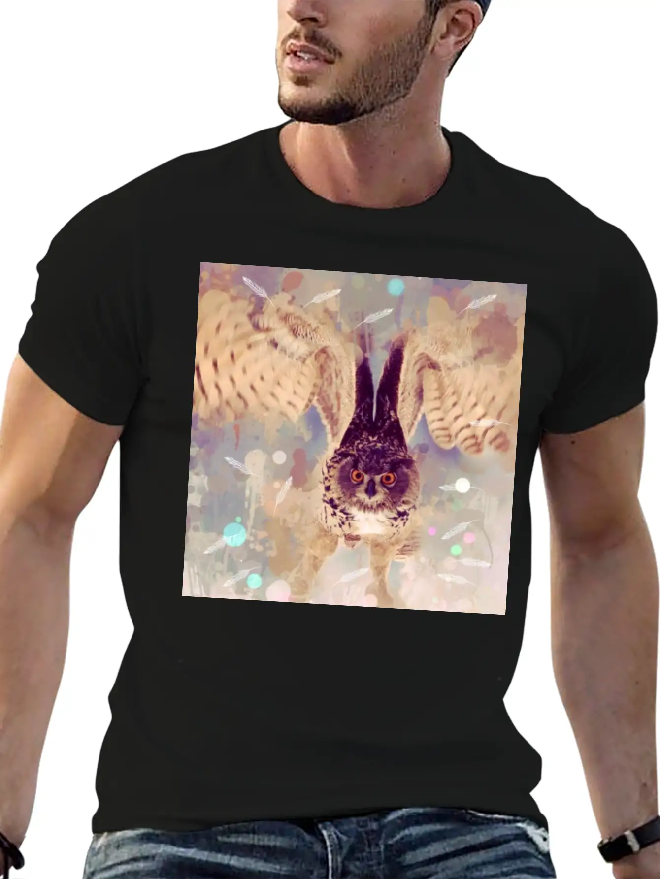 Owl In Flight Relaxed Everyday Tee – Lightweight And Durable Cotton