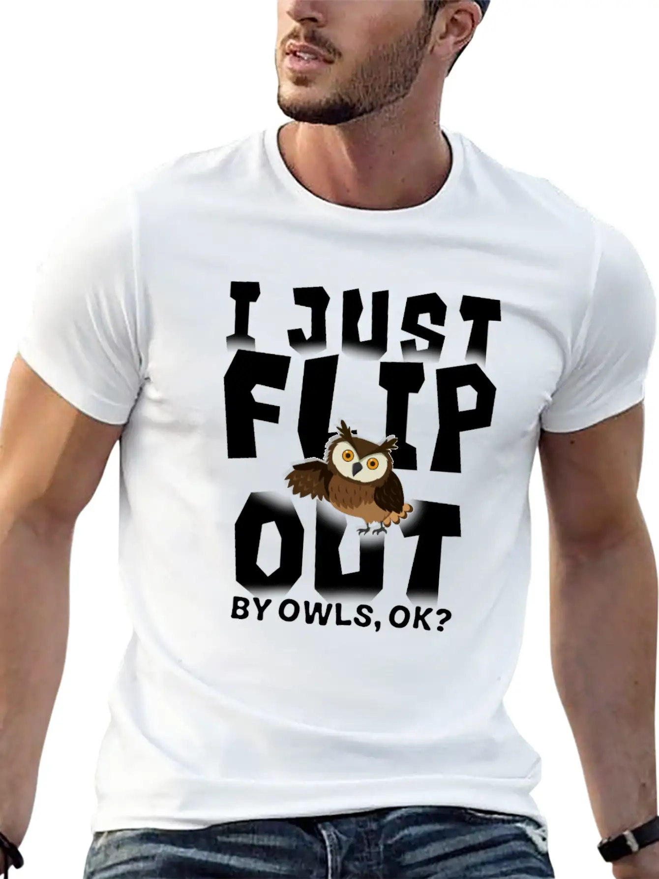 Owl Lightweight Cotton T-Shirt – Daily Comfort Graphic Shirt