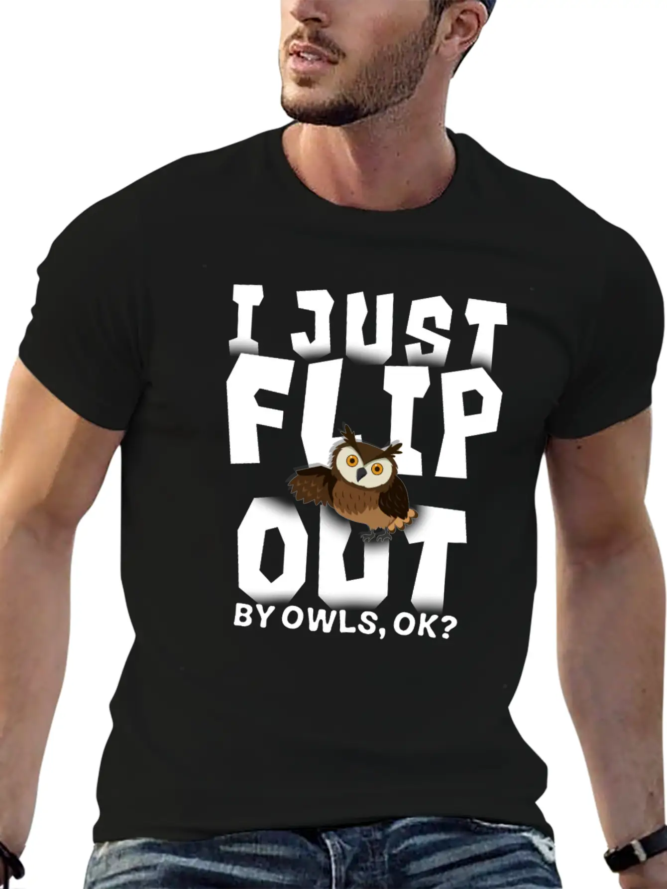 Owl Lightweight Cotton T-Shirt – Daily Comfort Graphic Shirt
