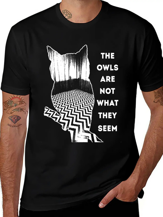 Owl - Owl - The Owls Are Not What They Seem Lightweight Cotton T-Shirt – Daily Comfort Graphic Shirt