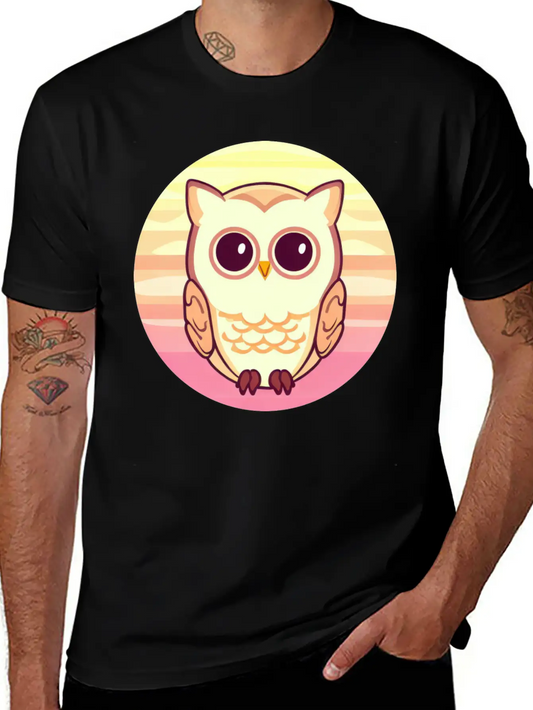 Owl Sunset Design Unisex Casual T-Shirt – Clean Design For Daily Comfort