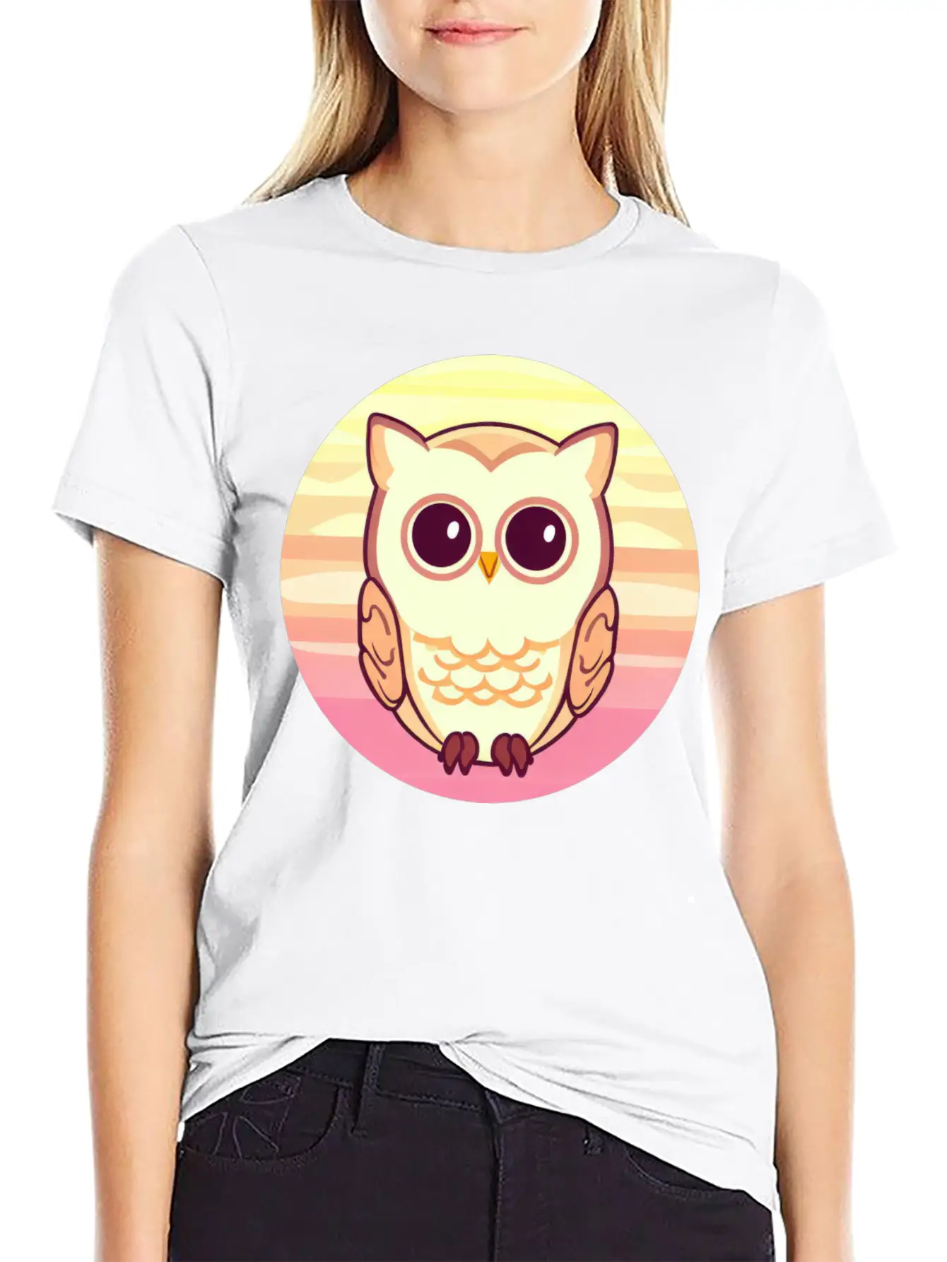 Owl Sunset Design Unisex Casual T-Shirt – Clean Design For Daily Comfort