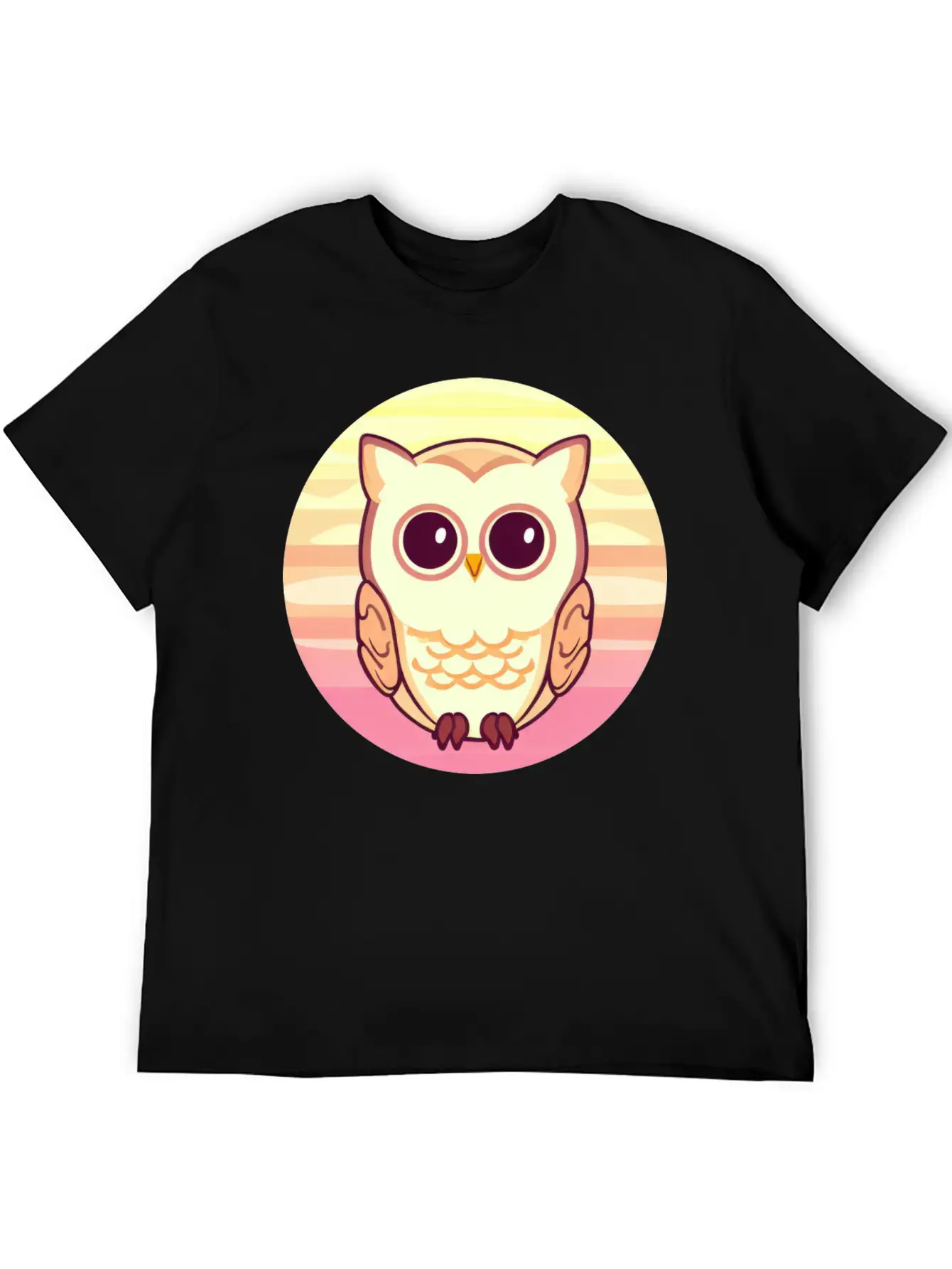 Owl Sunset Design Unisex Casual T-Shirt – Clean Design For Daily Comfort