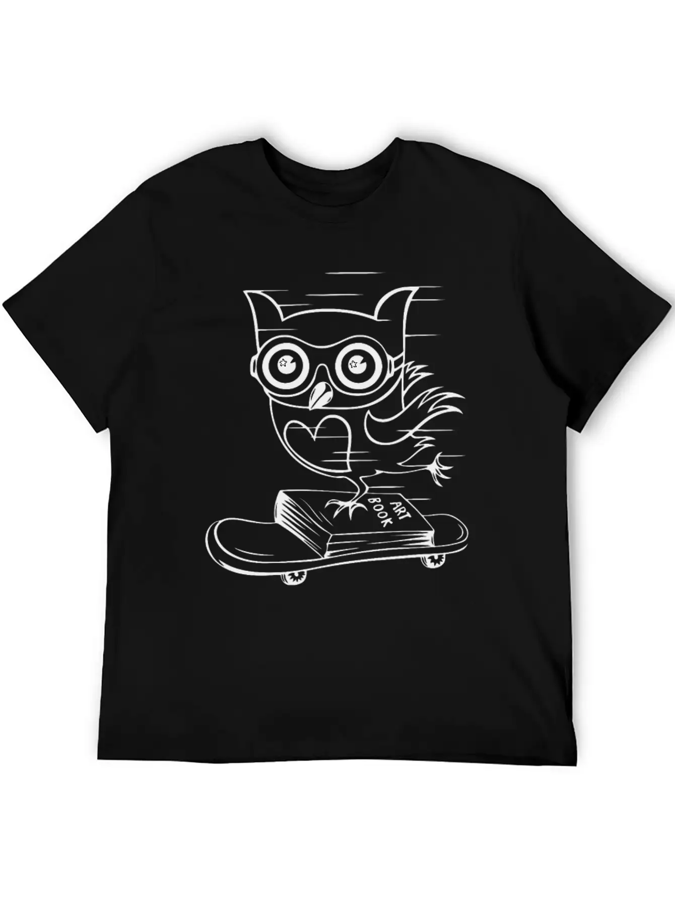 Owl With Skateboard Unisex Casual T-Shirt – Clean Design For Daily Comfort