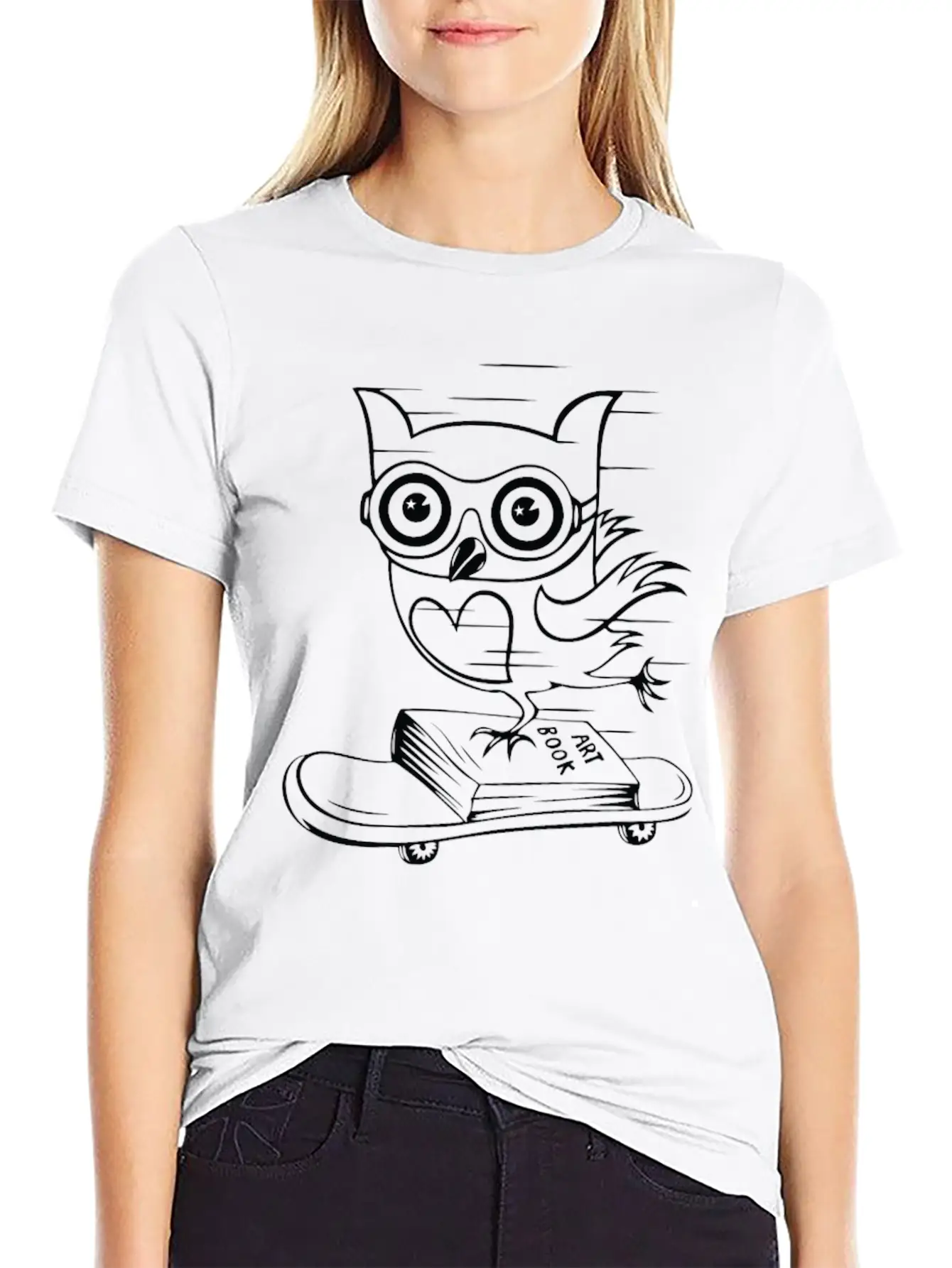 Owl With Skateboard Unisex Casual T-Shirt – Clean Design For Daily Comfort