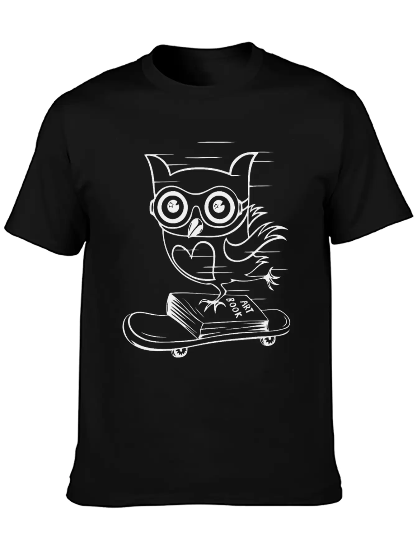 Owl With Skateboard Unisex Casual T-Shirt – Clean Design For Daily Comfort