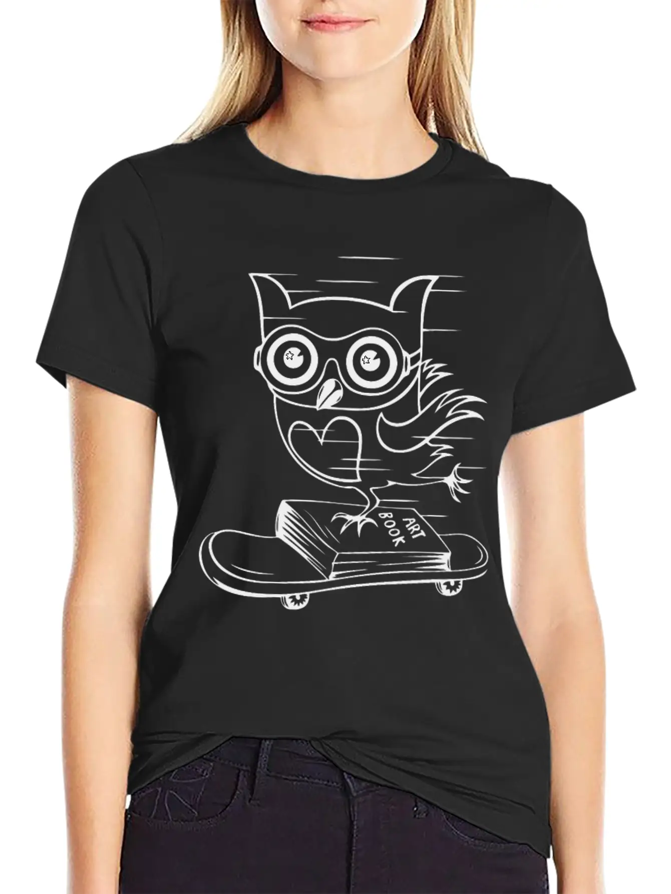 Owl With Skateboard Unisex Casual T-Shirt – Clean Design For Daily Comfort