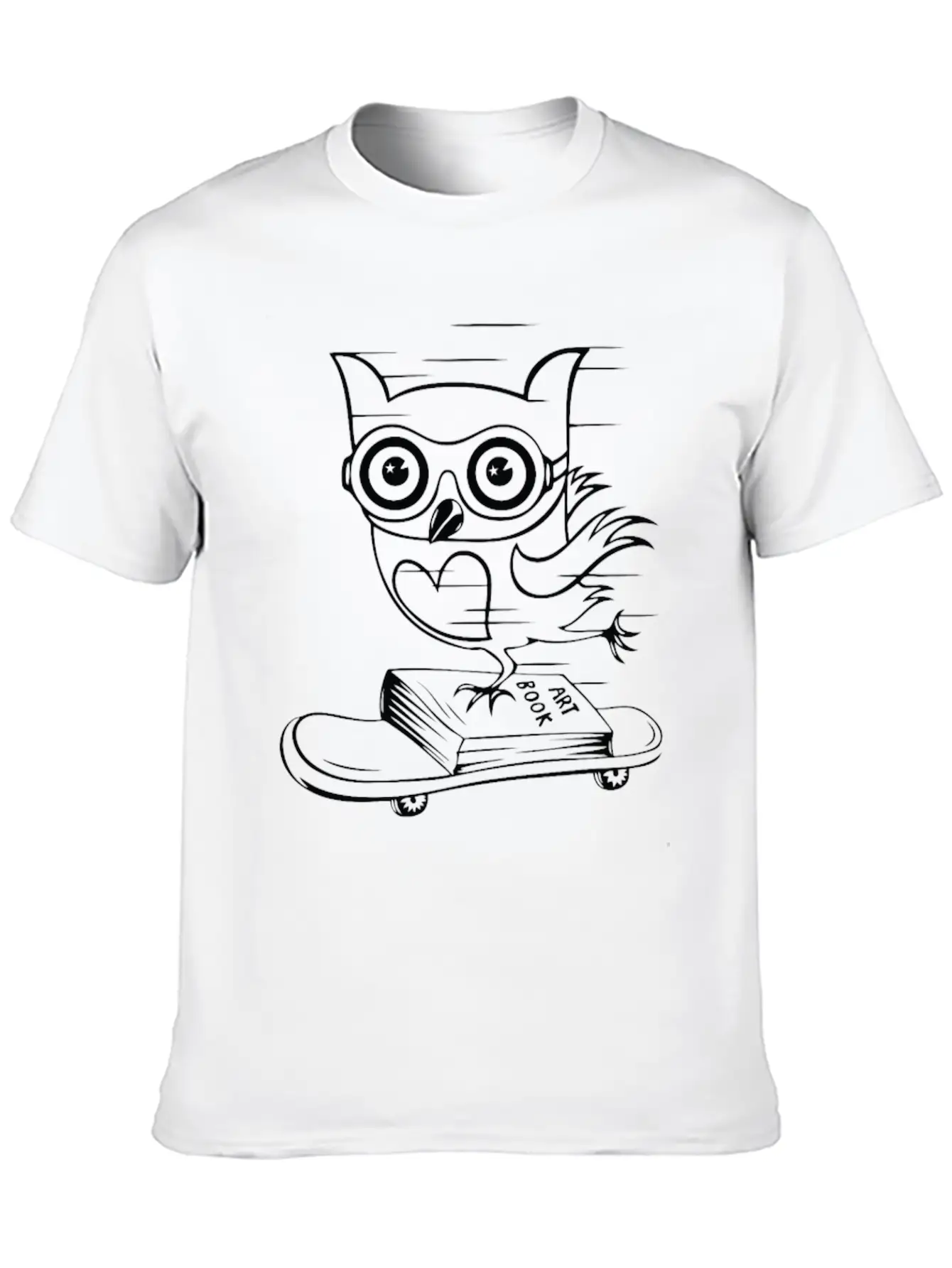 Owl With Skateboard Unisex Casual T-Shirt – Clean Design For Daily Comfort