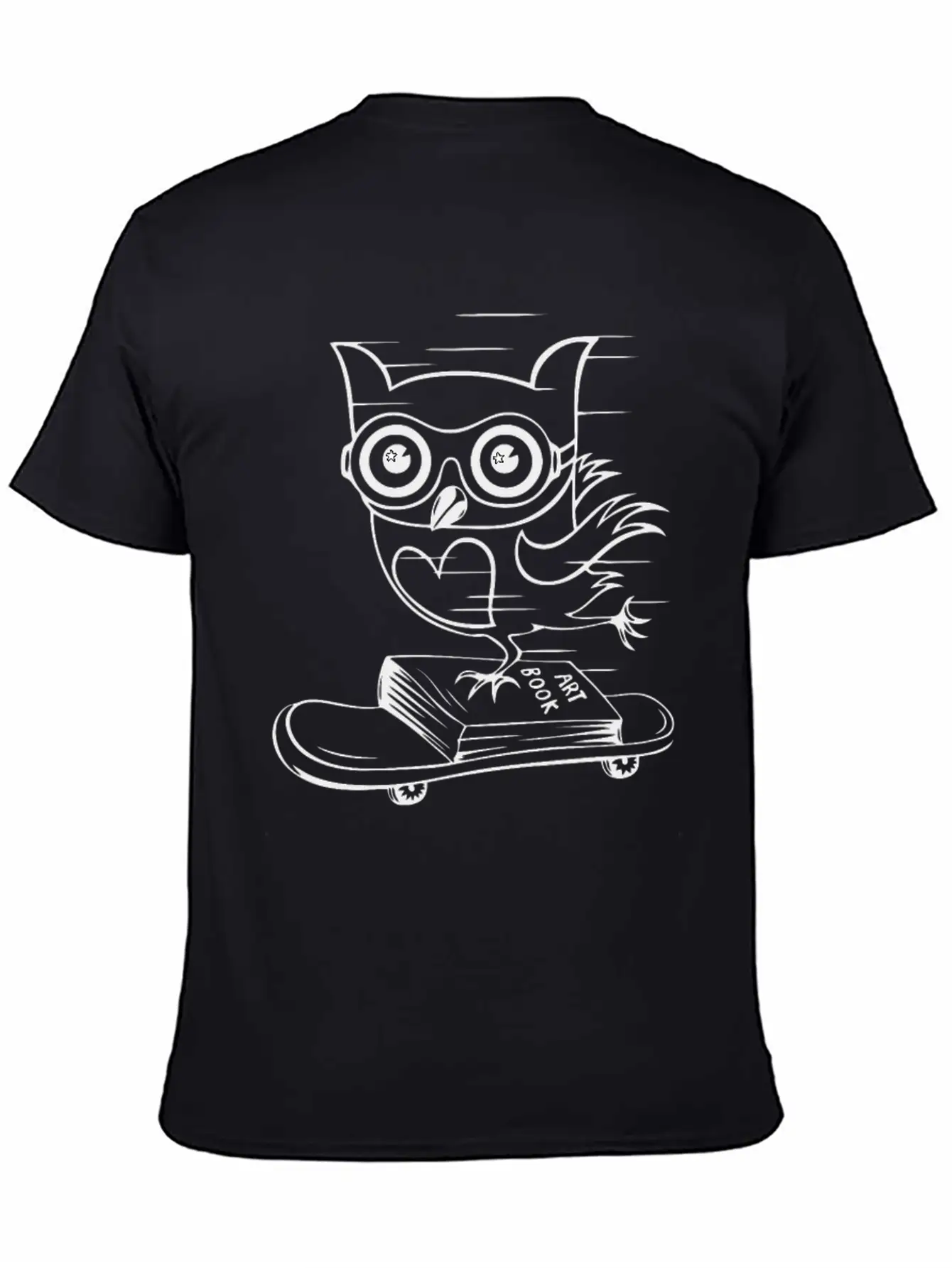 Owl With Skateboard Unisex Casual T-Shirt – Clean Design For Daily Comfort