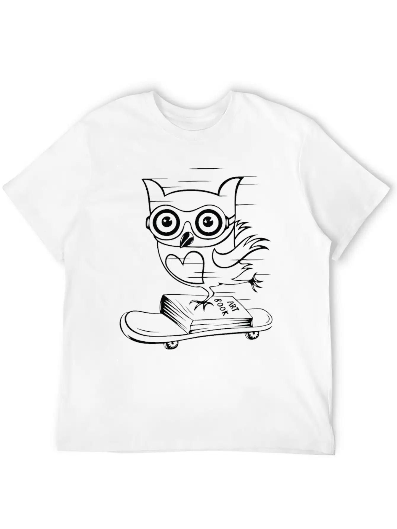Owl With Skateboard Unisex Casual T-Shirt – Clean Design For Daily Comfort