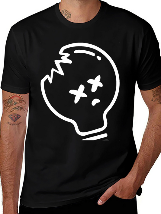 Skull Light Bulb Graphic T-Shirt - Trendy Design