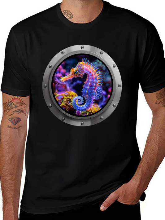 Seahorse Porthole Graphic T-Shirt