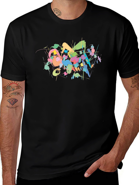 Abstract Art Mens Black T-Shirt