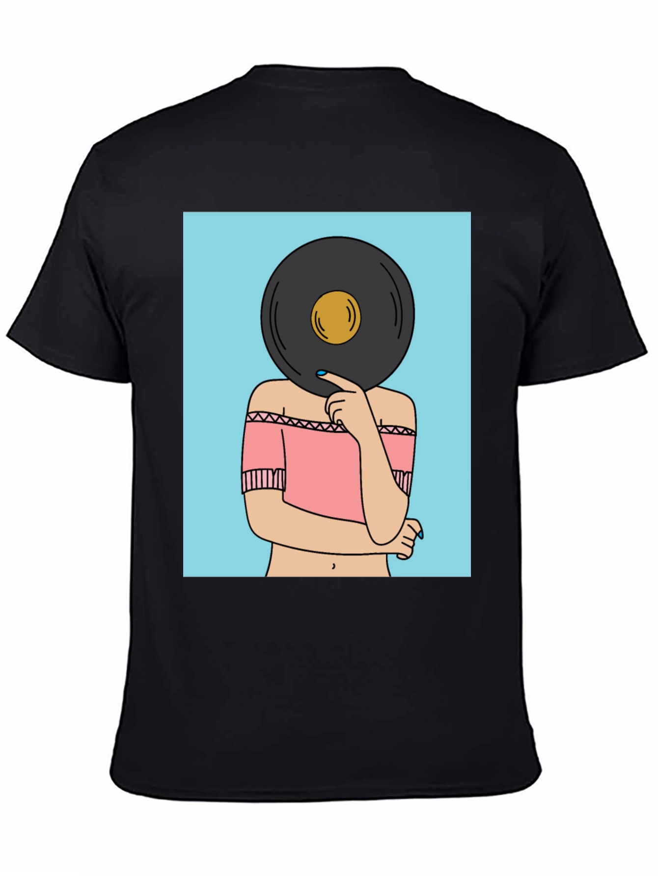 Retro Vinyl Record Head Graphic Tee