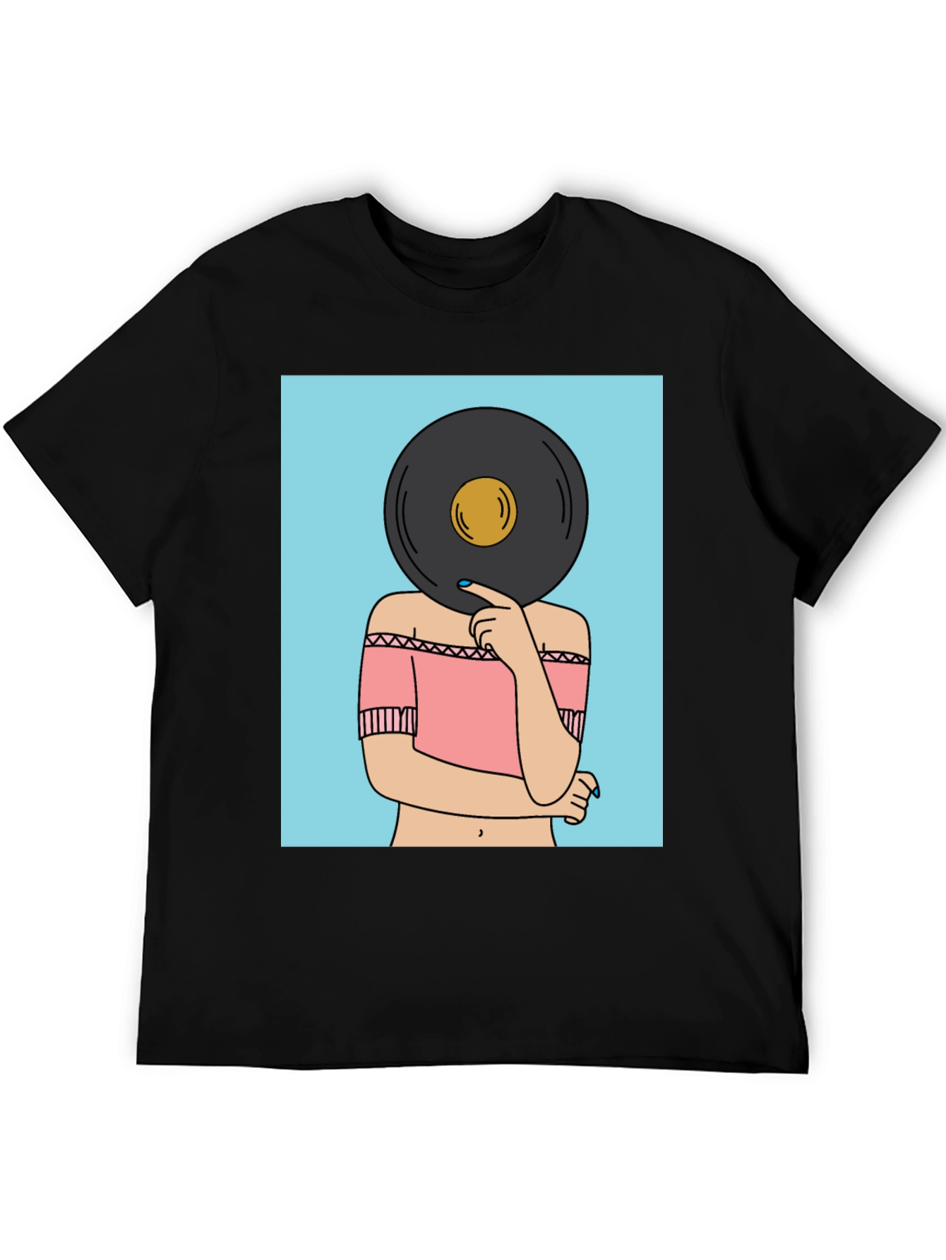 Retro Vinyl Record Head Graphic Tee