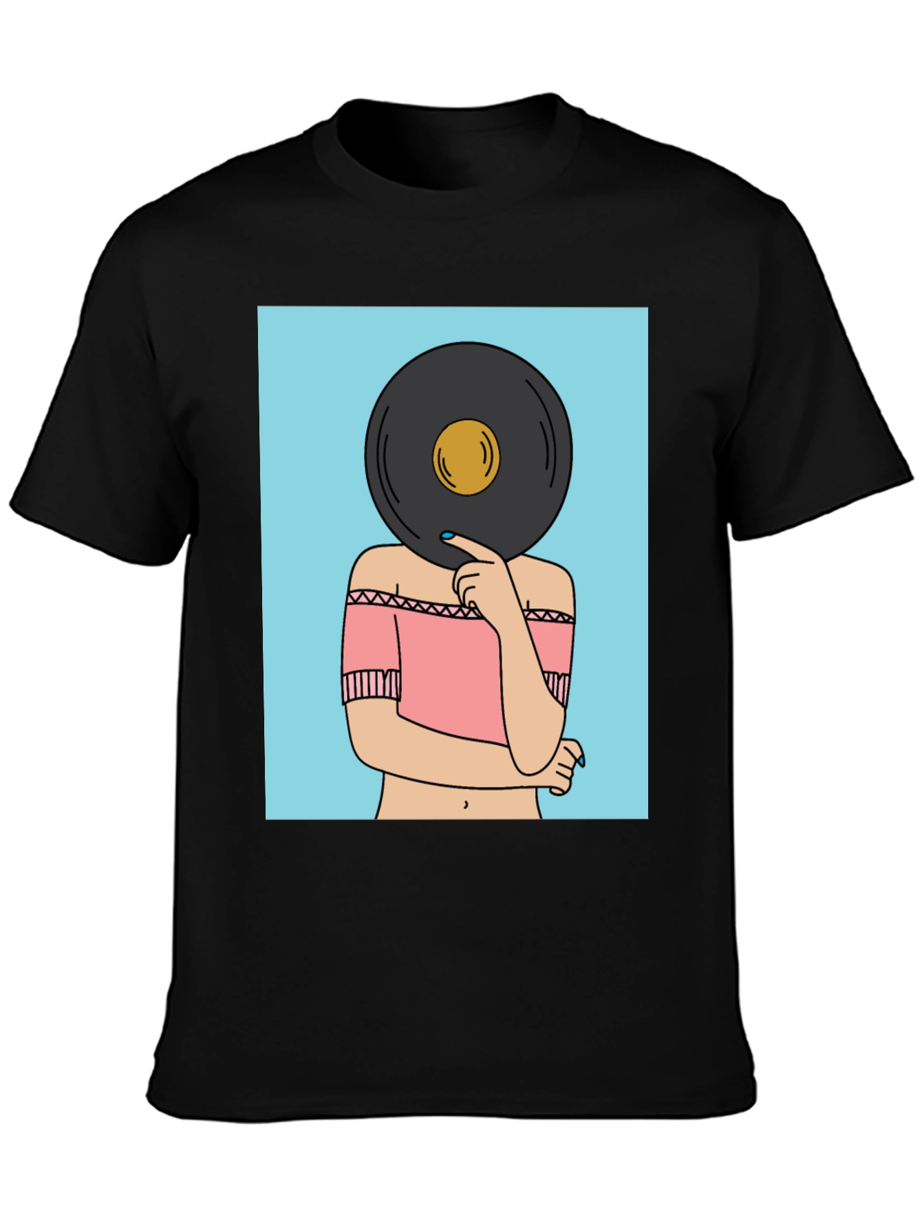 Retro Vinyl Record Head Graphic Tee