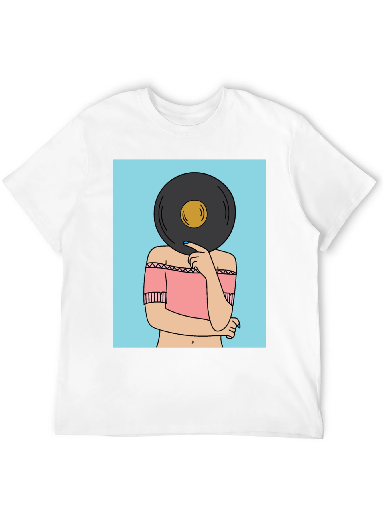 Retro Vinyl Record Head Graphic Tee
