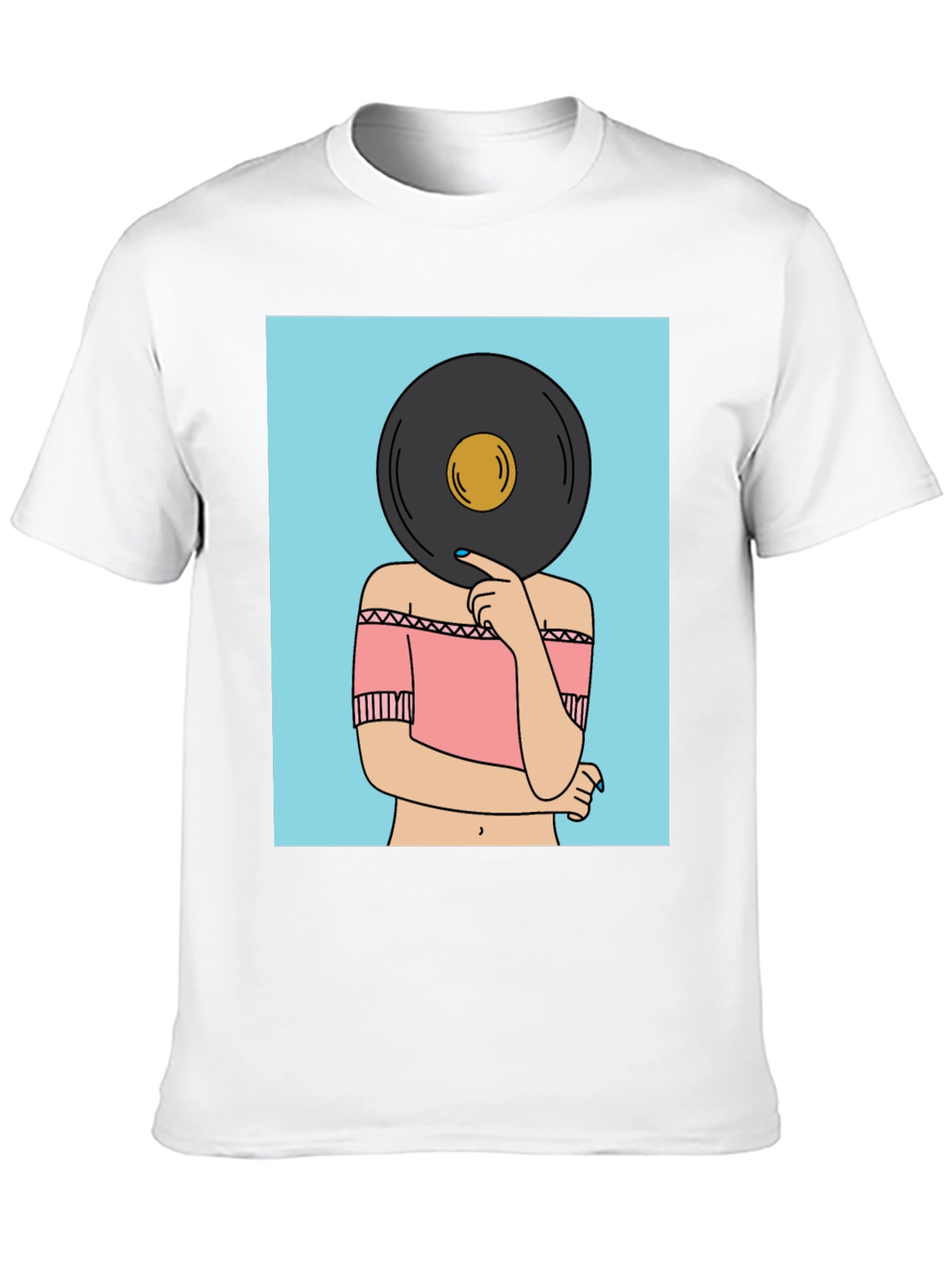 Retro Vinyl Record Head Graphic Tee