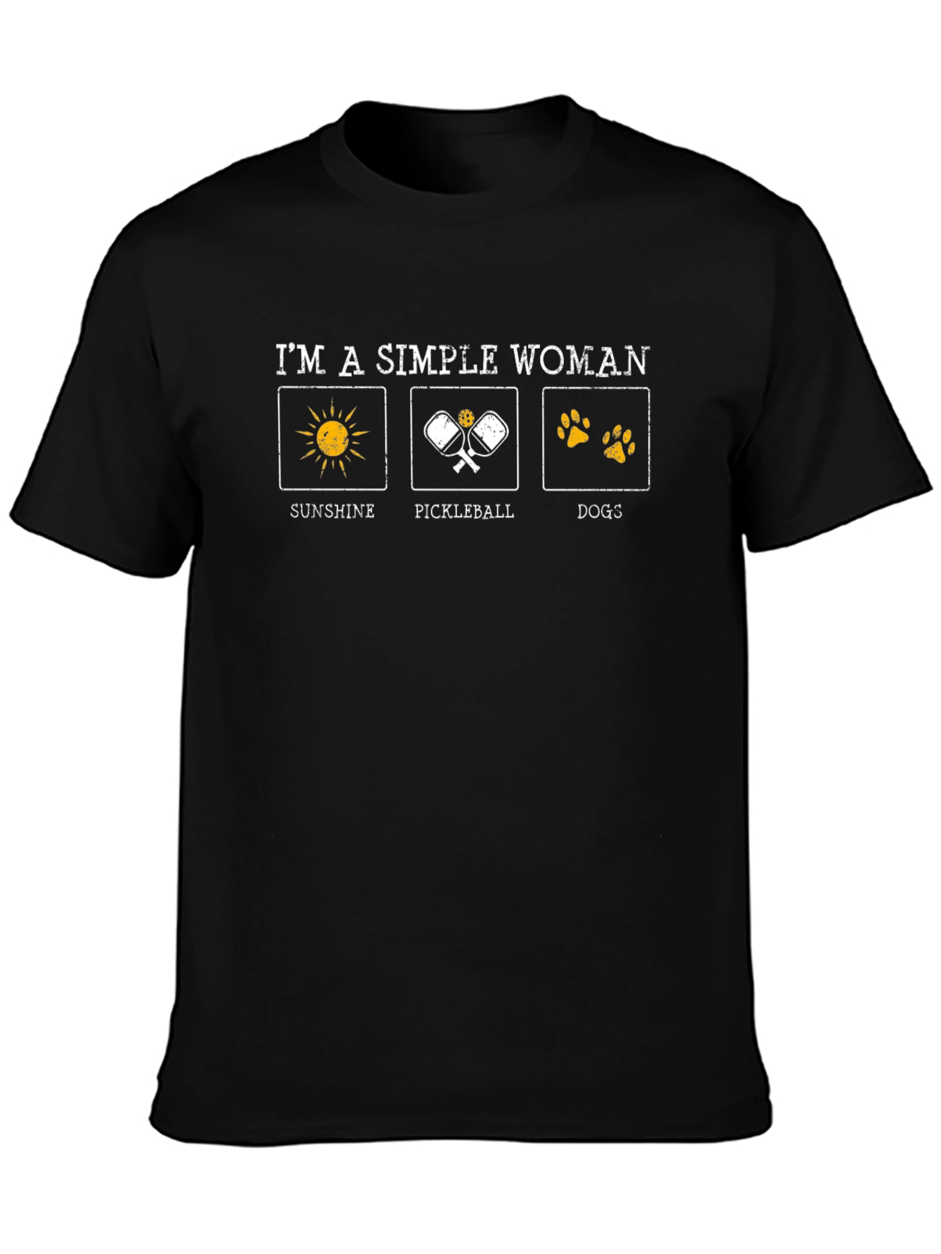 Simple Woman Sunshine Pickleball Dogs T-Shirt