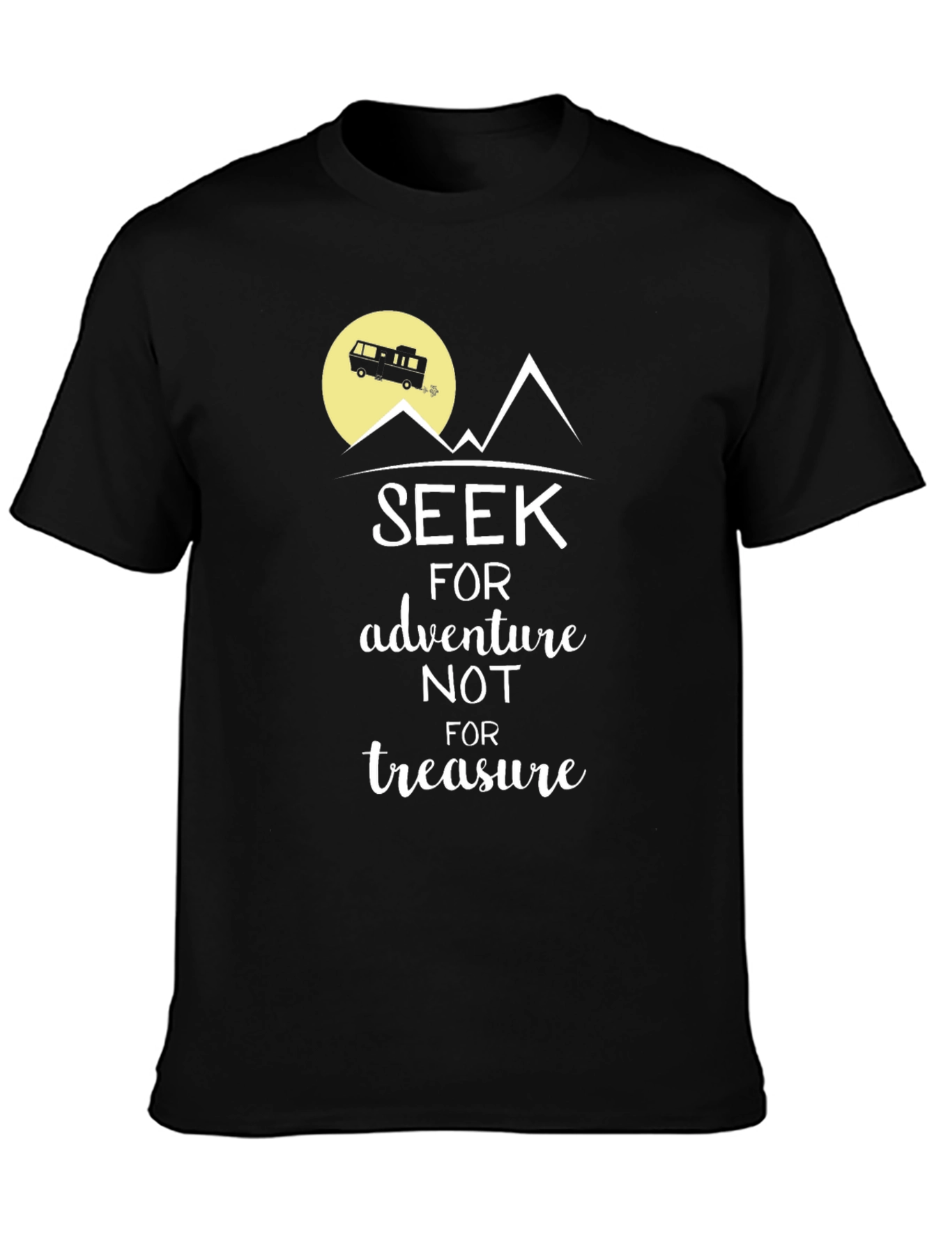Seek Adventure Black Graphic T-Shirt