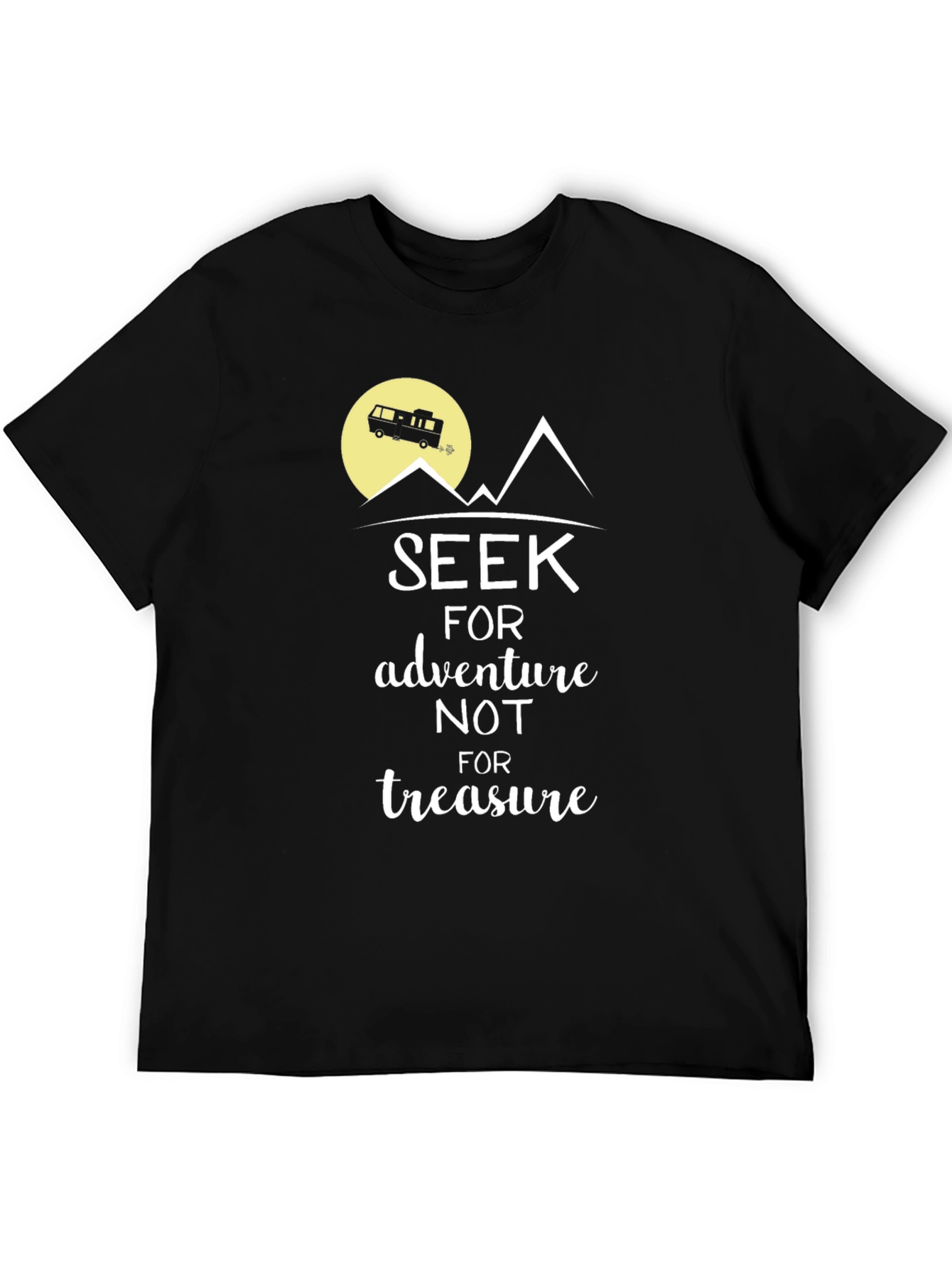 Seek Adventure Black Graphic T-Shirt
