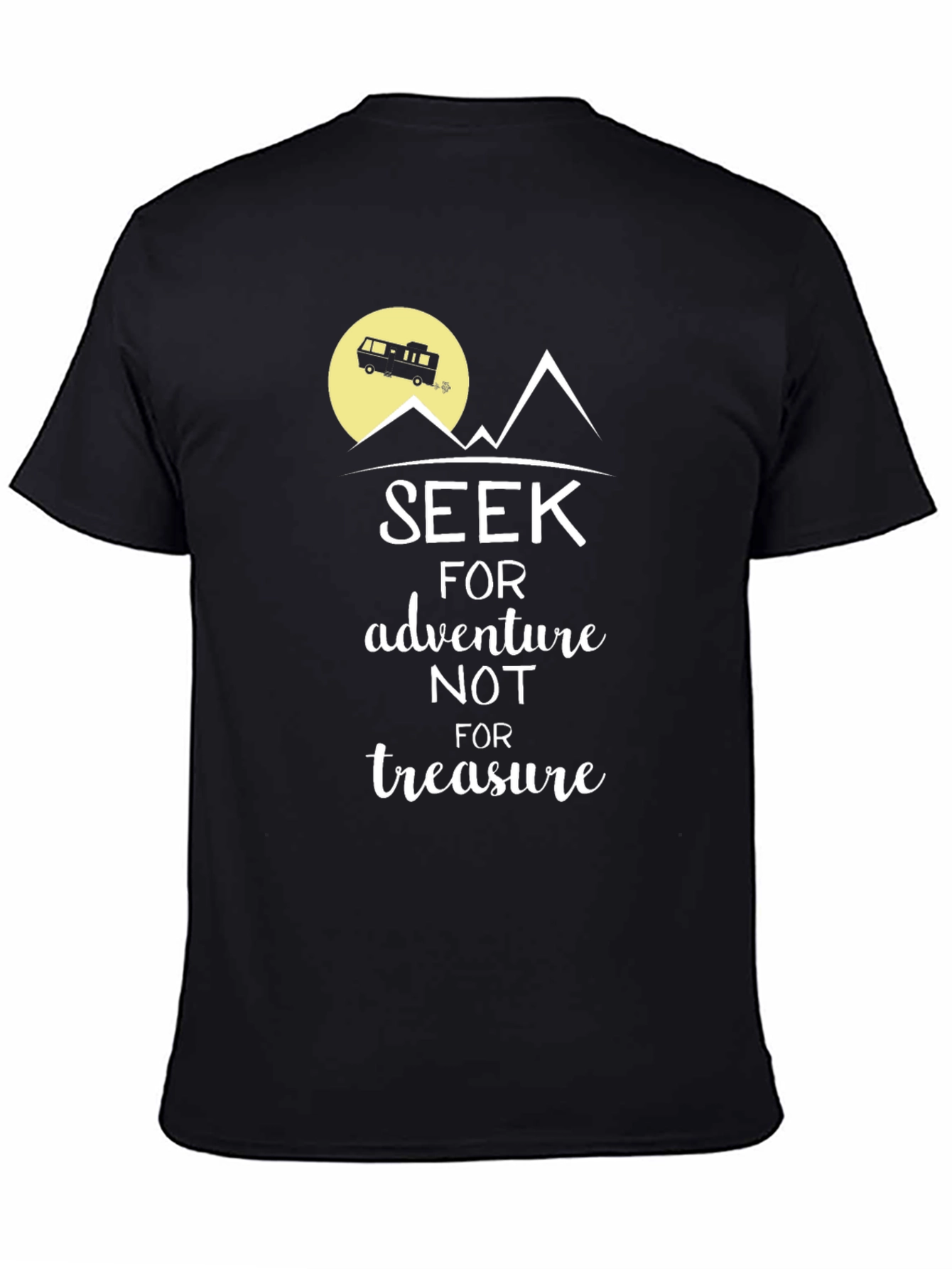 Seek Adventure Black Graphic T-Shirt