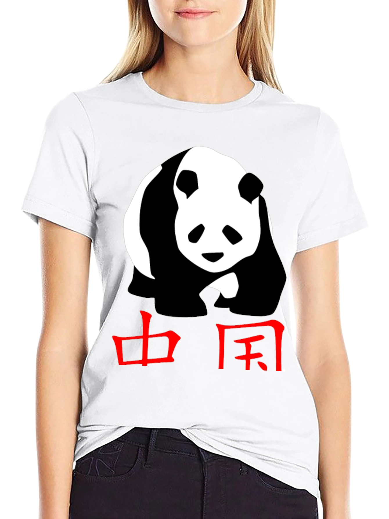 Panda & China Graphic Print T-Shirt