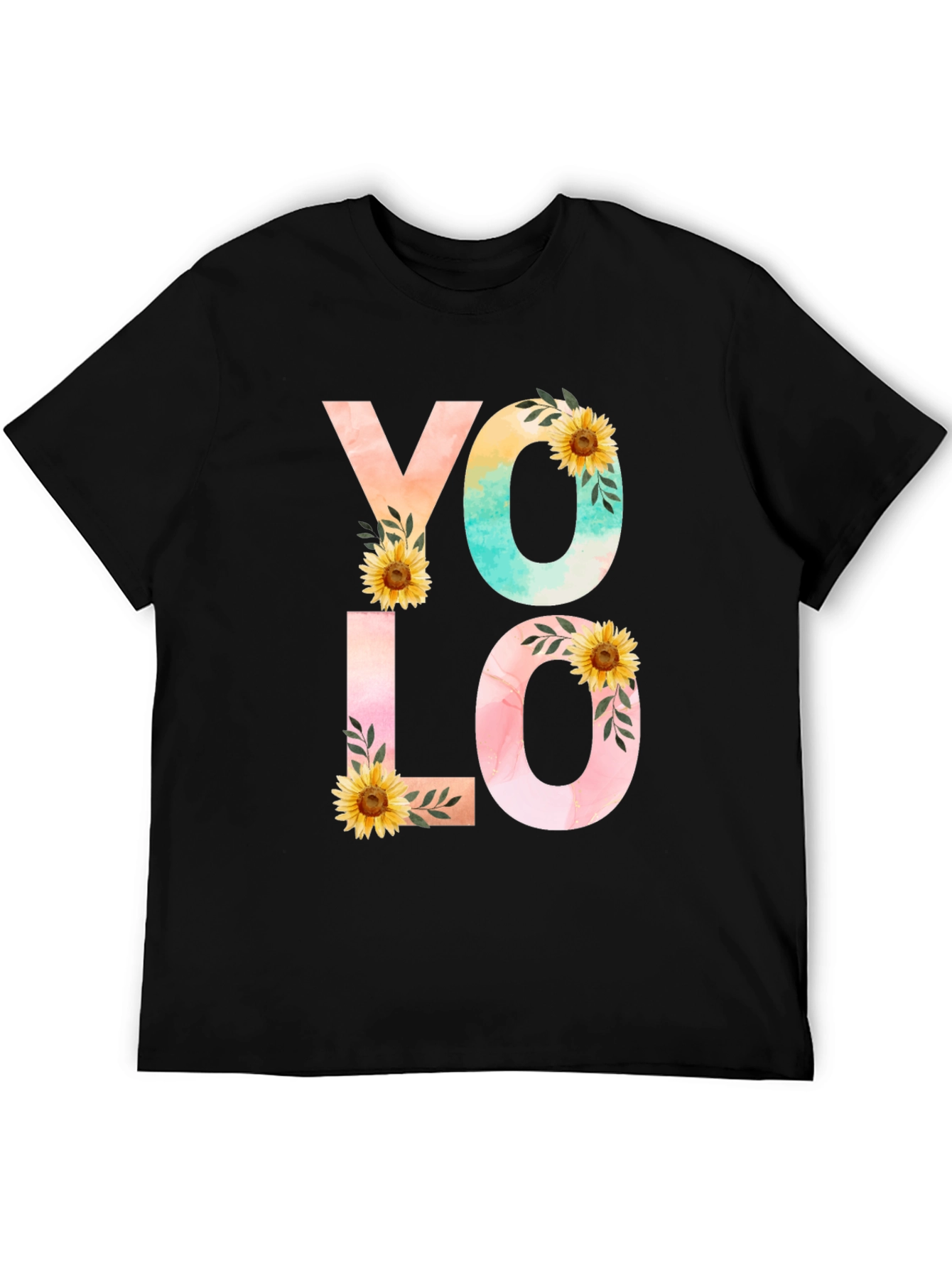 YOLO Graphic Tee - Floral Design