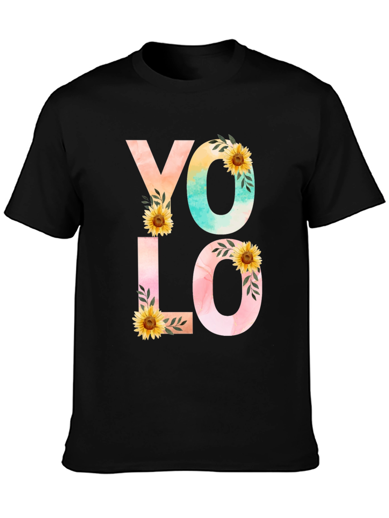 YOLO Graphic Tee - Floral Design