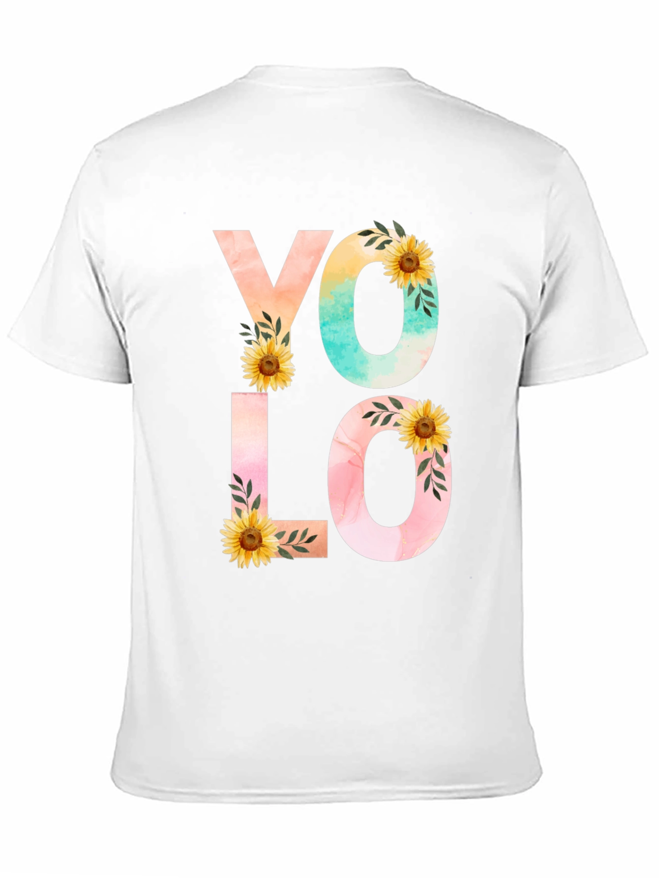 YOLO Graphic Tee - Floral Design