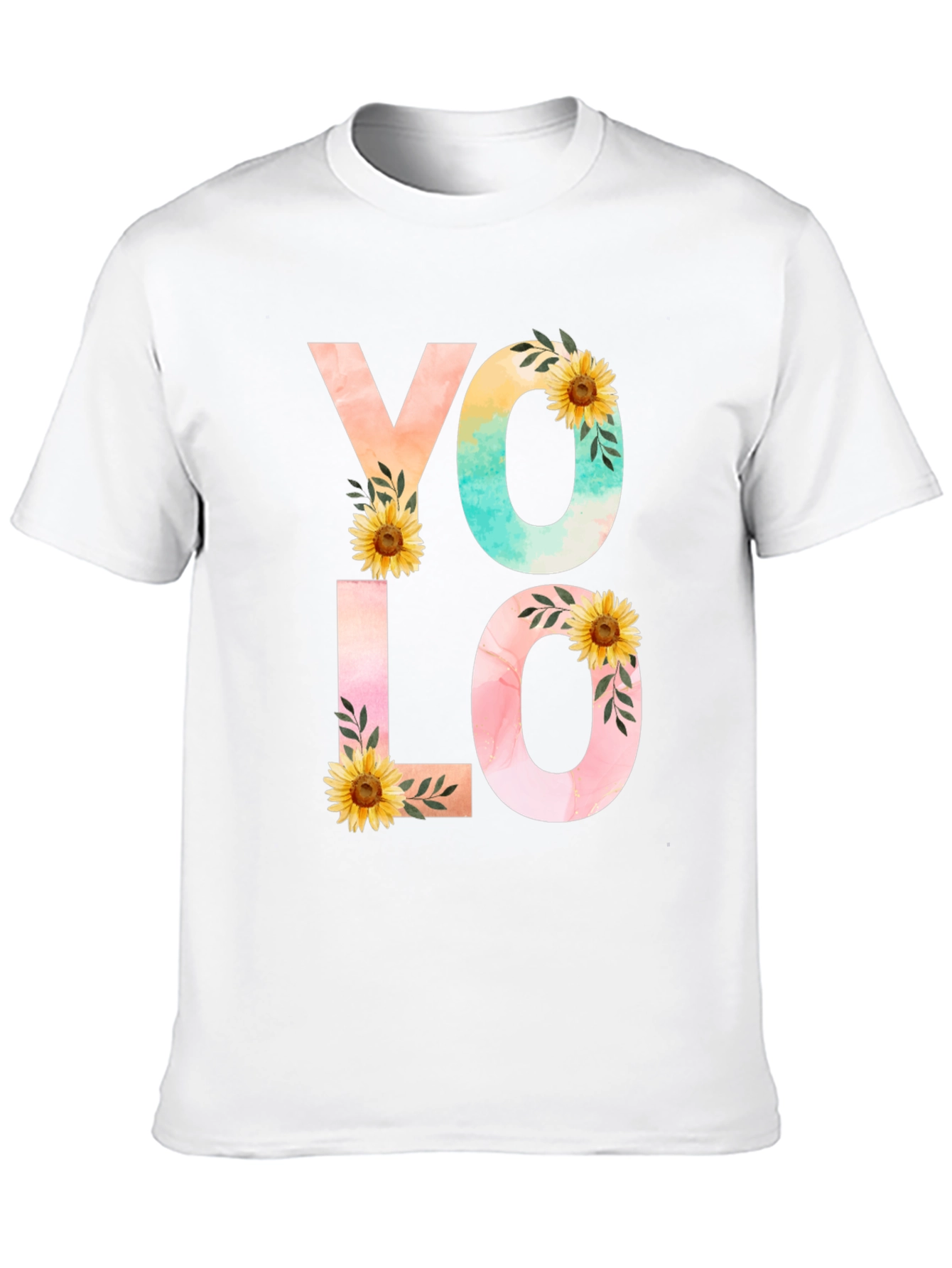 YOLO Graphic Tee - Floral Design