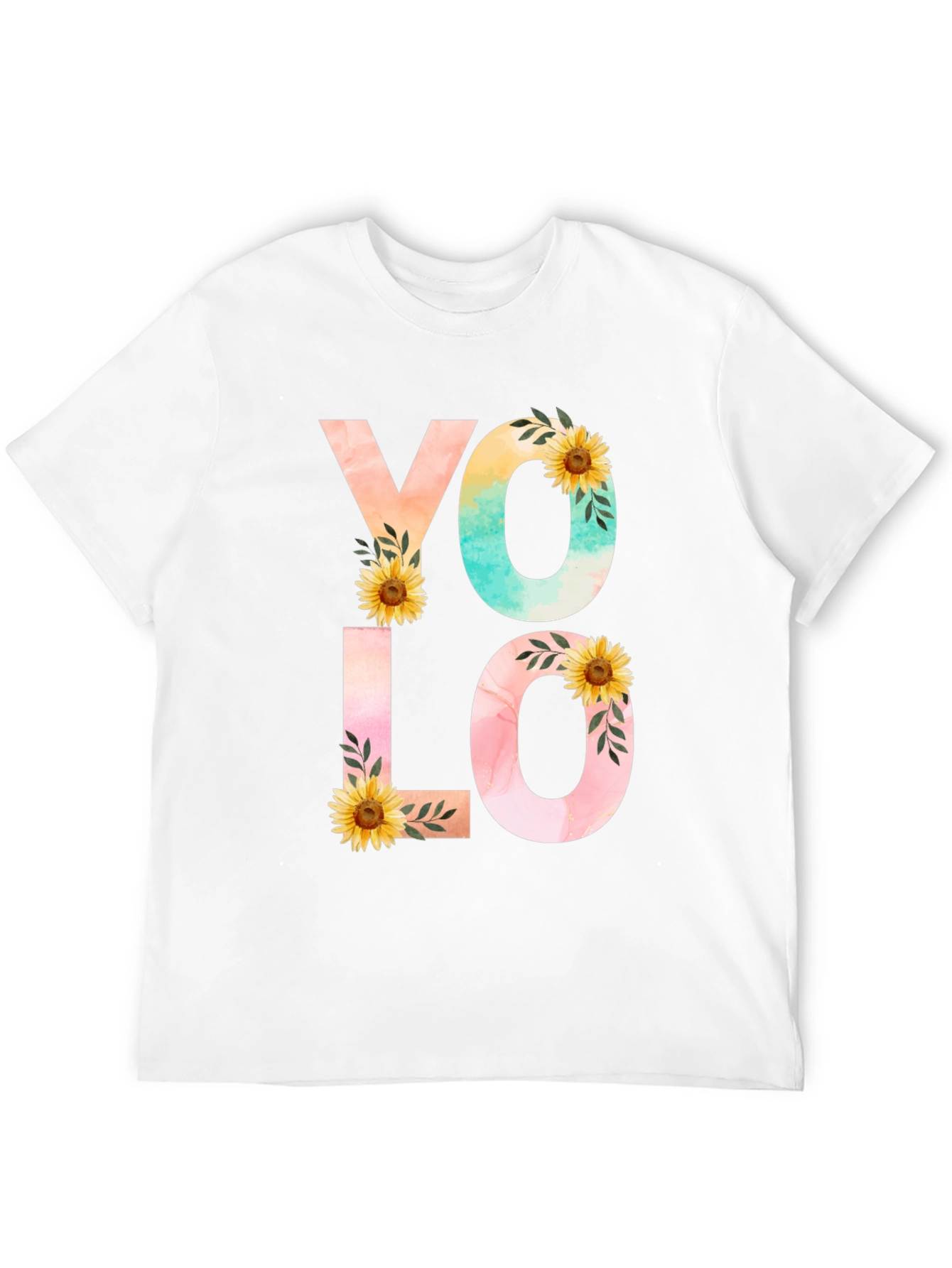 YOLO Graphic Tee - Floral Design