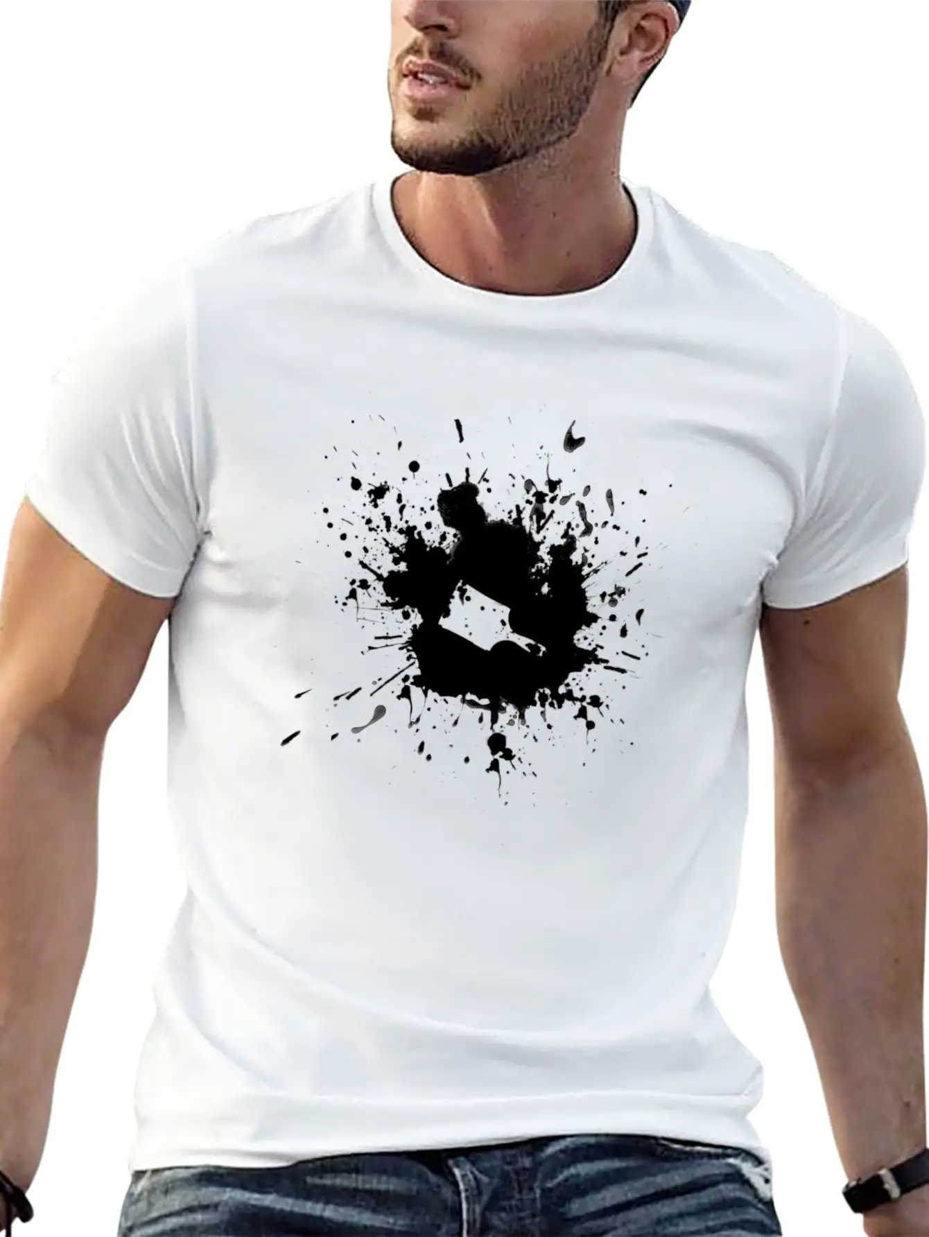 Paint Brush Splatter Lightweight Cotton T-Shirt – Daily Comfort Graphic Shirt