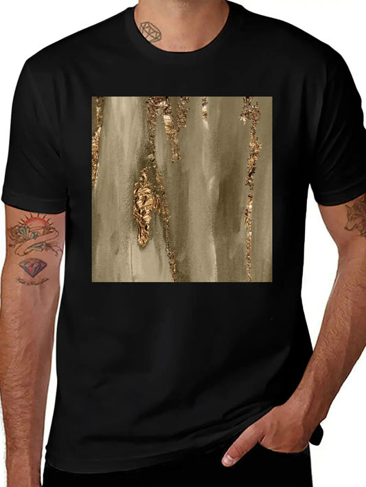 Paint Brushstrokes Gold Foil Classic Fit Graphic Tee For Daily Comfort – Unisex Cotton Shirt