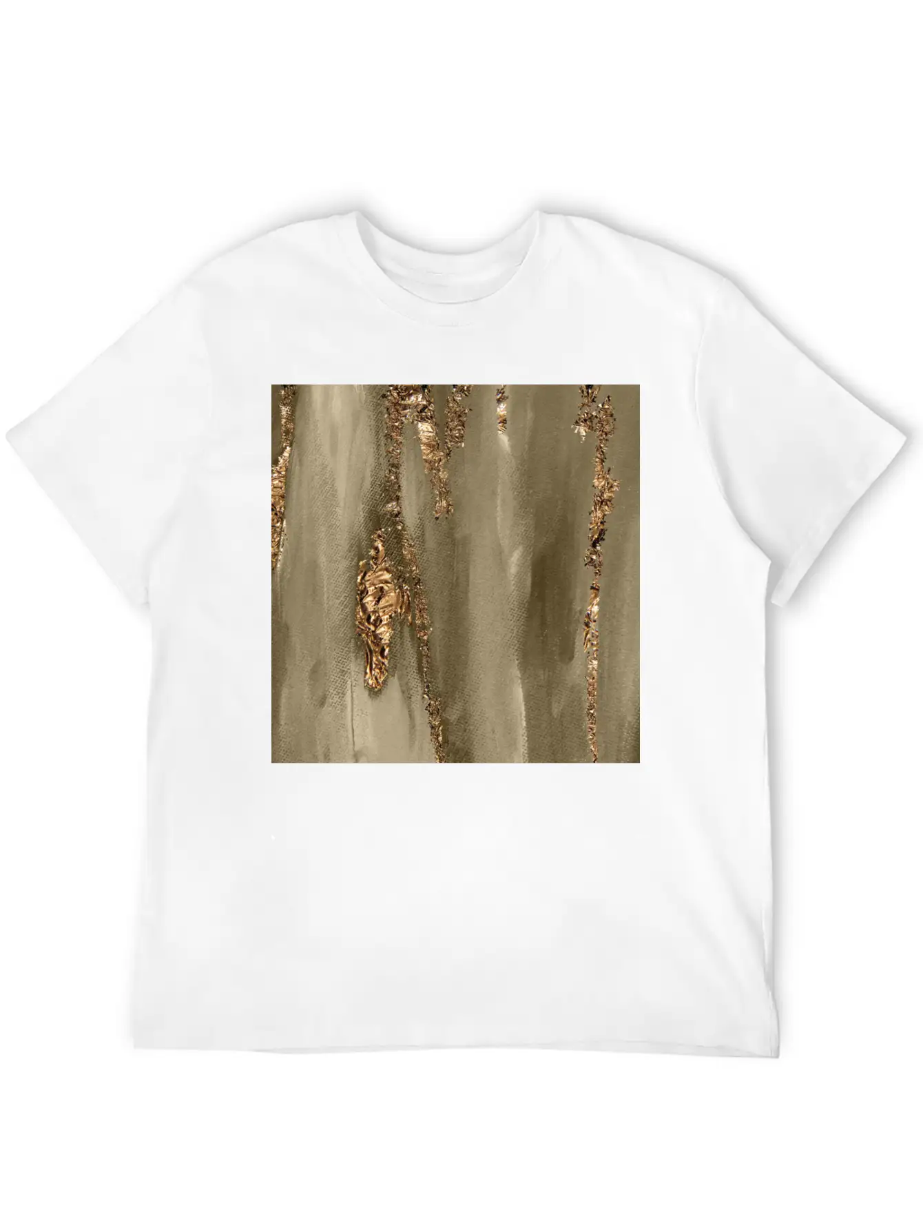 Paint Brushstrokes Gold Foil Classic Fit Graphic Tee For Daily Comfort – Unisex Cotton Shirt