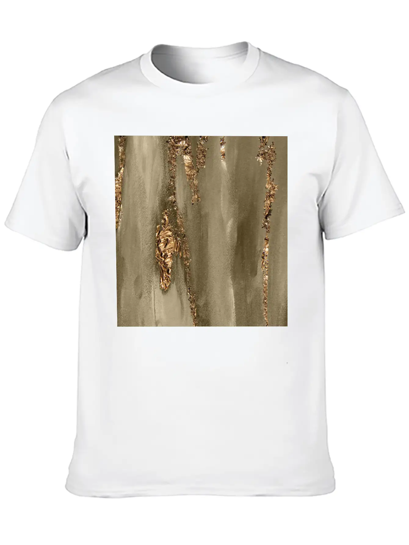 Paint Brushstrokes Gold Foil Classic Fit Graphic Tee For Daily Comfort – Unisex Cotton Shirt
