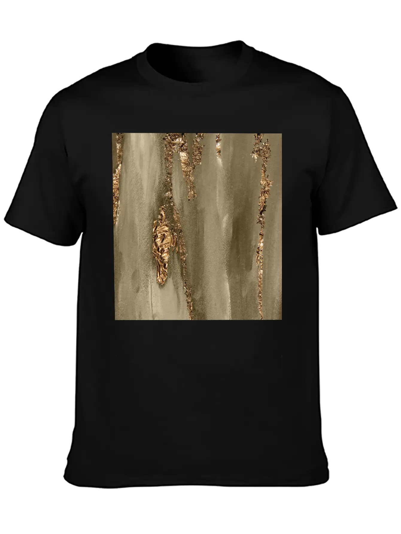Paint Brushstrokes Gold Foil Classic Fit Graphic Tee For Daily Comfort – Unisex Cotton Shirt